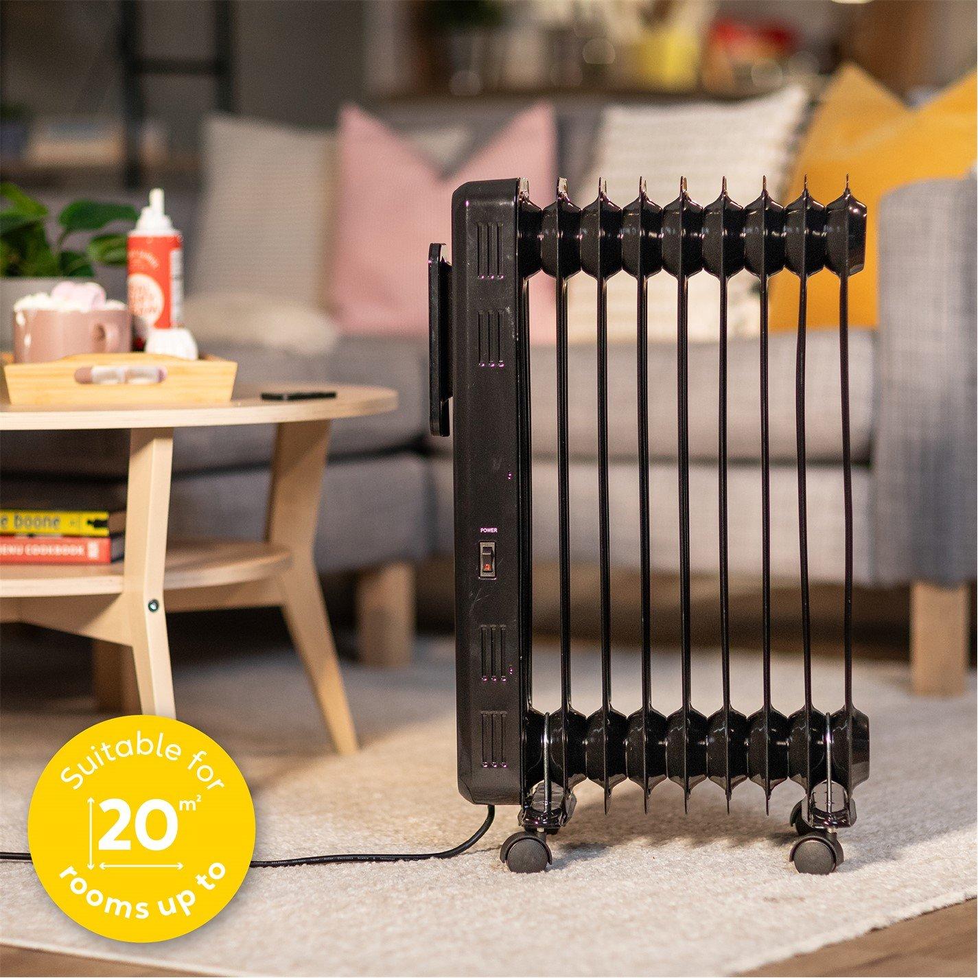 Black - Russell Hobbs - Russell Hobbs RHOFR2009B-D Oil Filled Radiator - 6