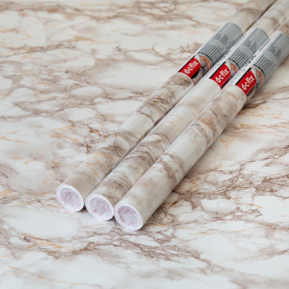 D C Fix  Dc Fix Marble Self Adhesive Vinyl Pack 3 Brown - 67X2 PACK3
