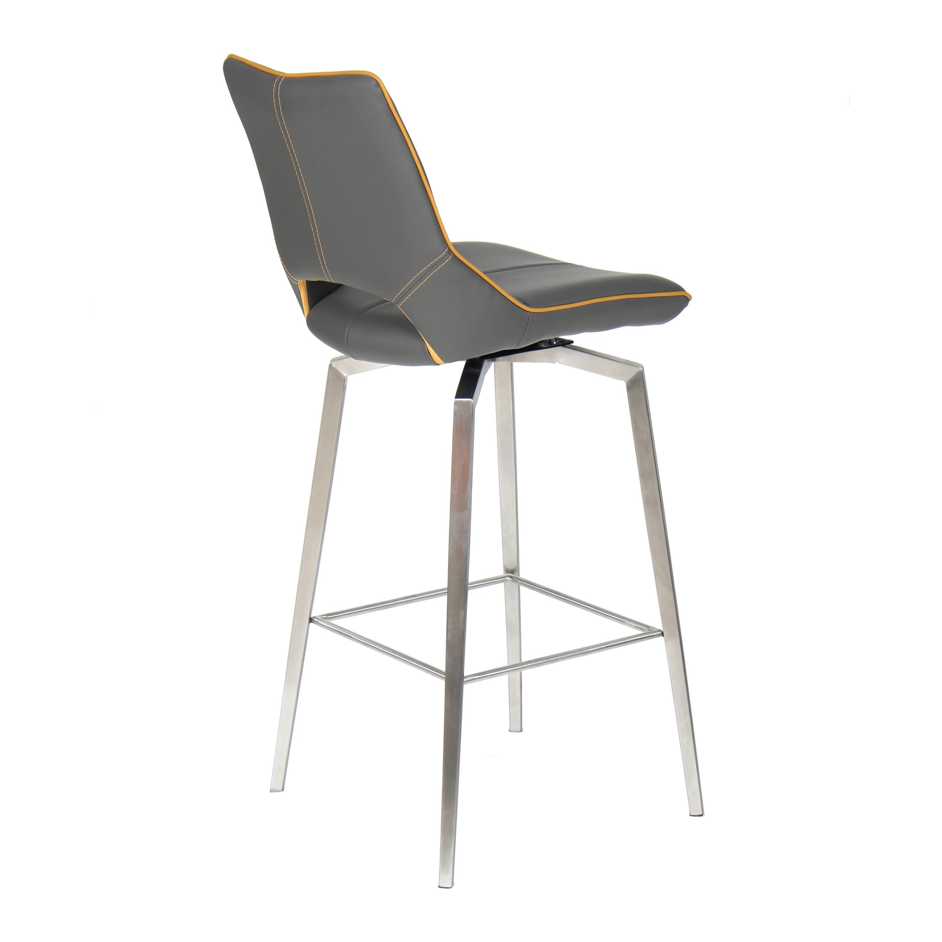 Graphite Grey - Shankar - Mayfair Faux Leather Swivel Bar Chair - 2