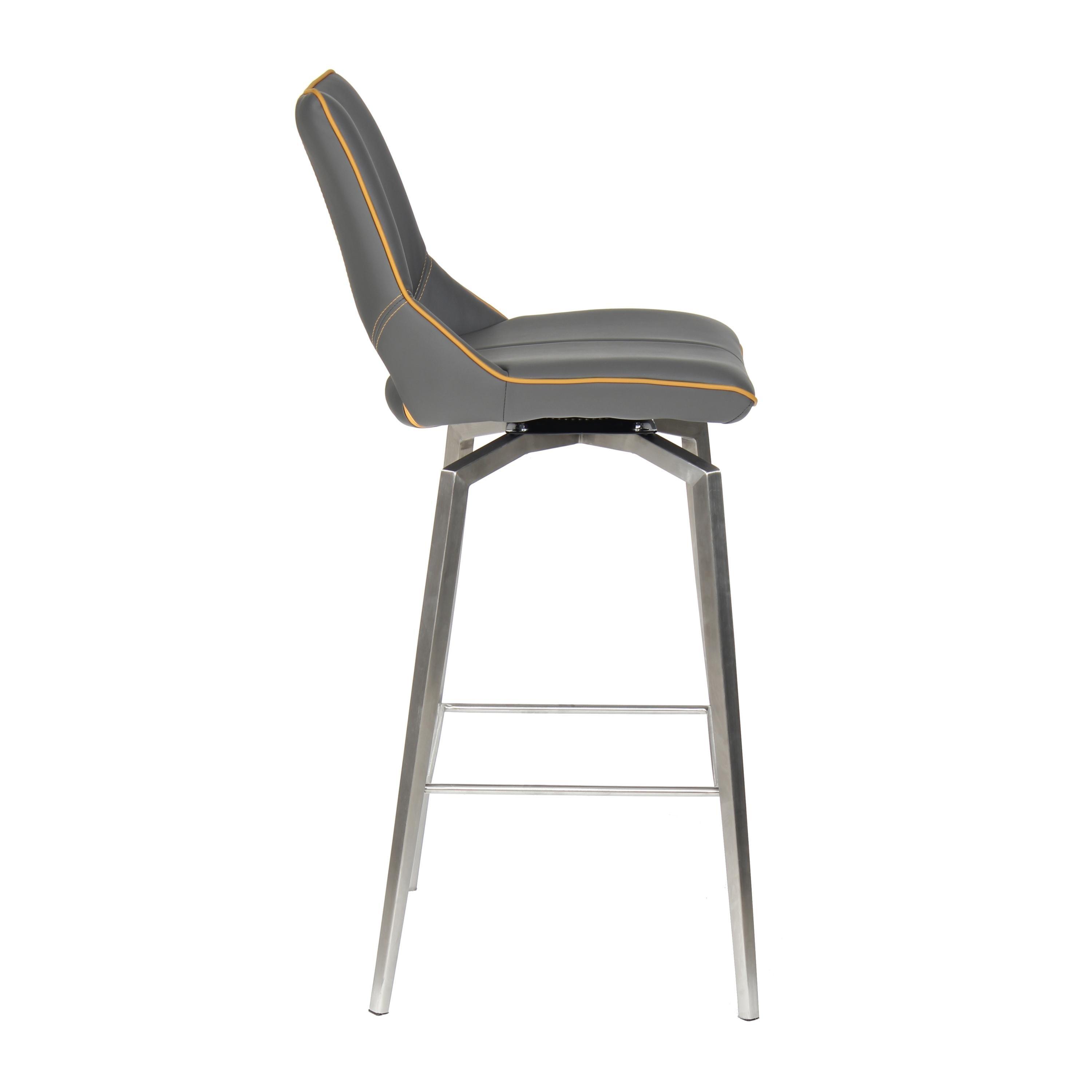 Graphite Grey - Shankar - Mayfair Faux Leather Swivel Bar Chair - 3