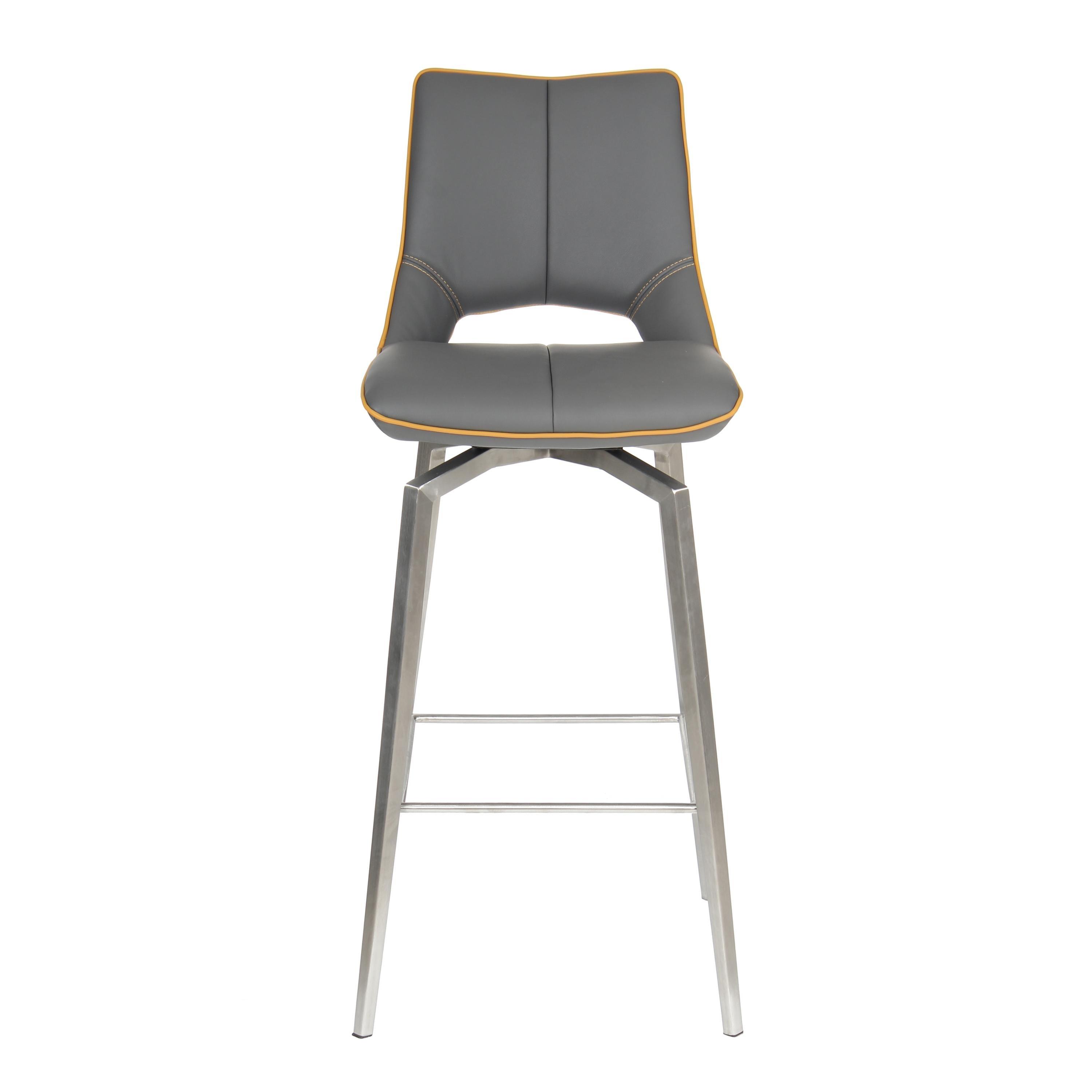Graphite Grey - Shankar - Mayfair Faux Leather Swivel Bar Chair - 4