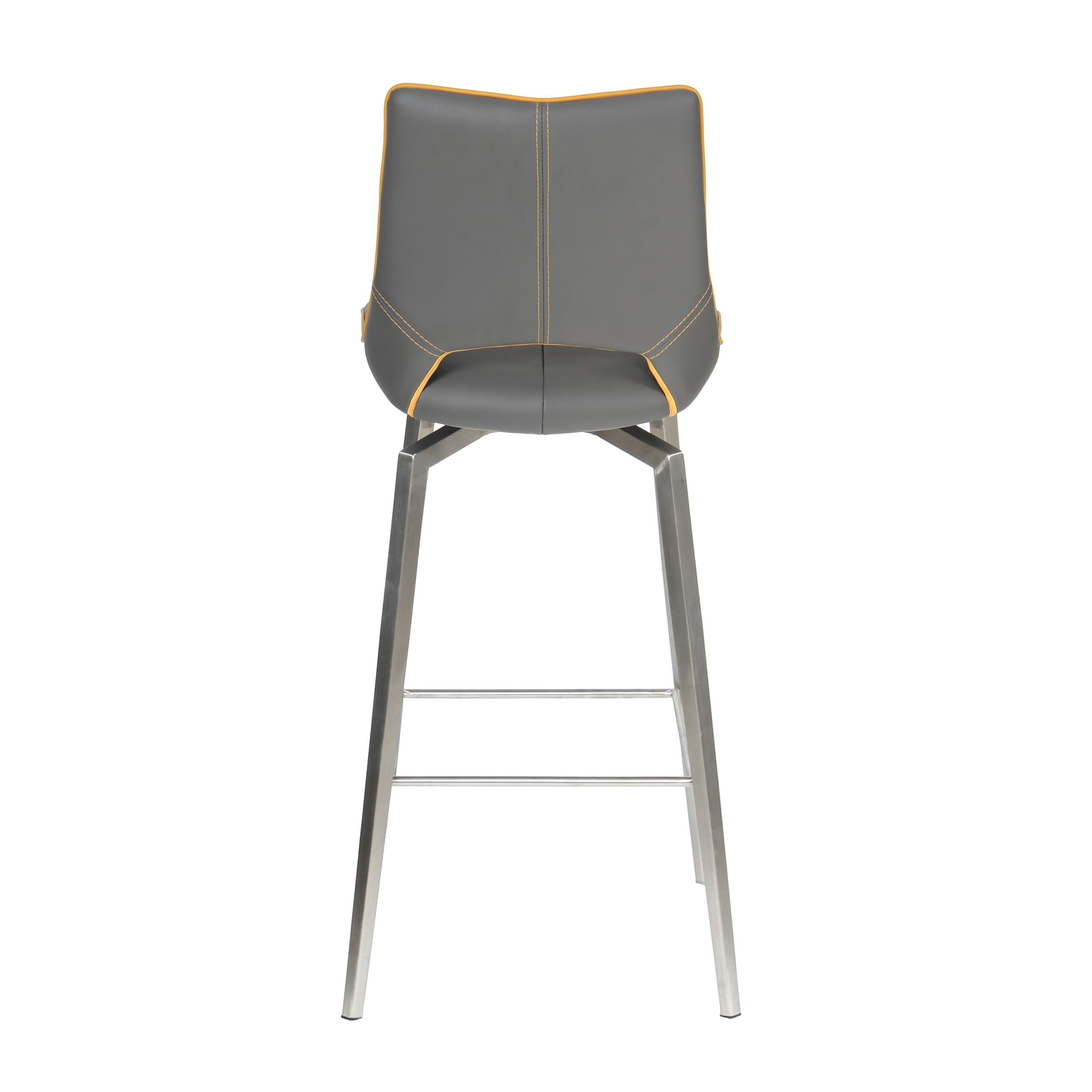 Graphite Grey - Shankar - Mayfair Faux Leather Swivel Bar Chair - 5