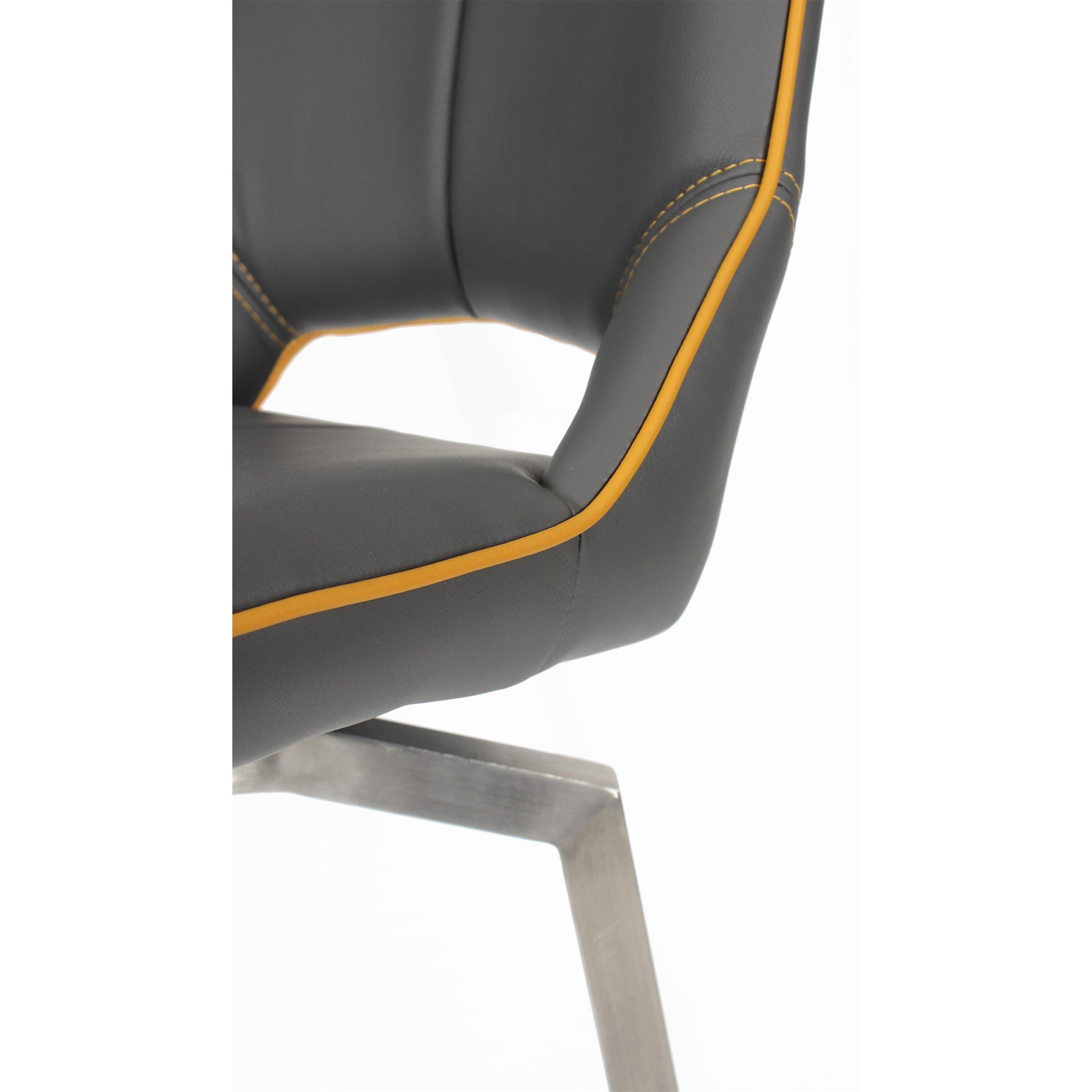 Graphite Grey - Shankar - Mayfair Faux Leather Swivel Bar Chair - 6