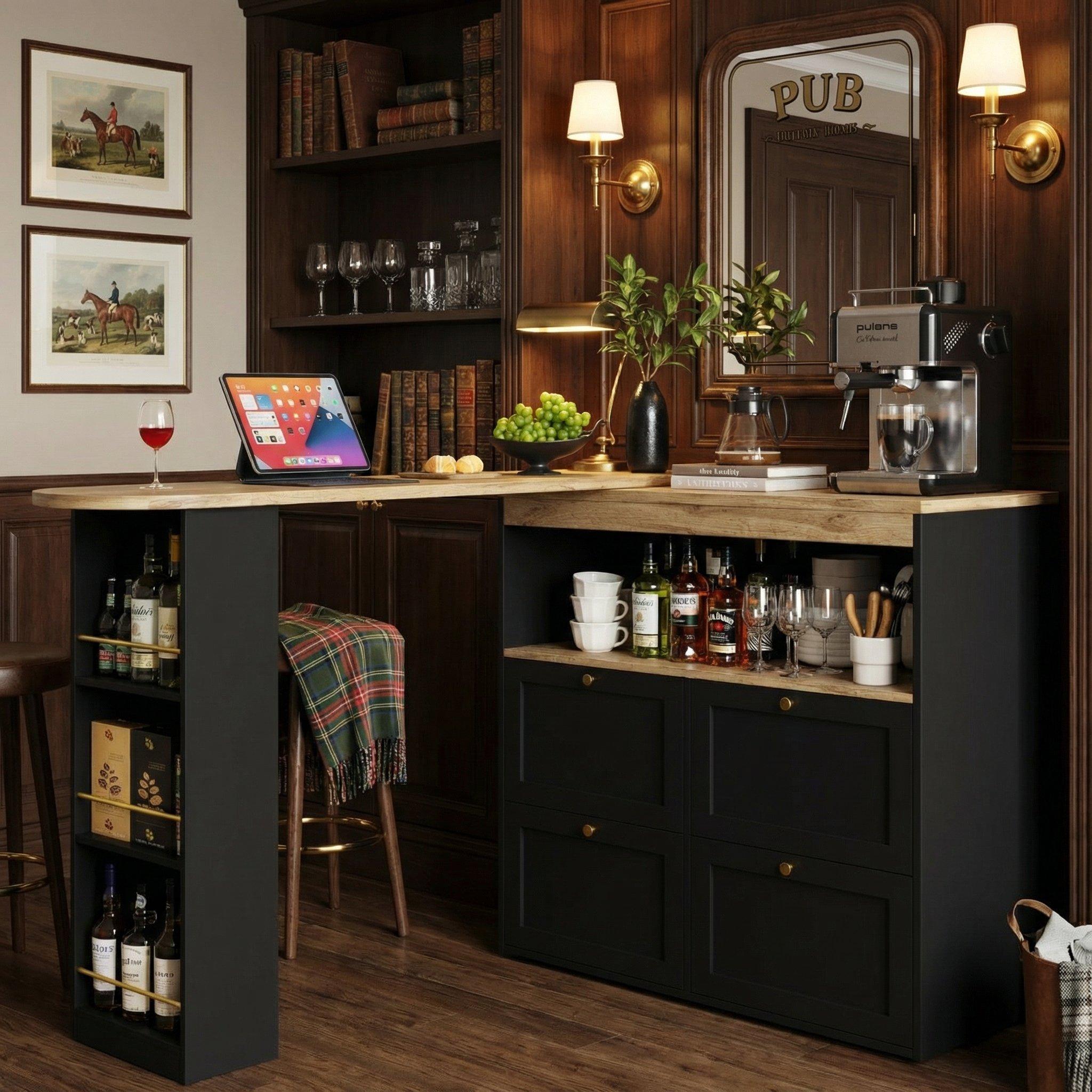 Urban Meuble Modern Black Utility Storage Cabinet