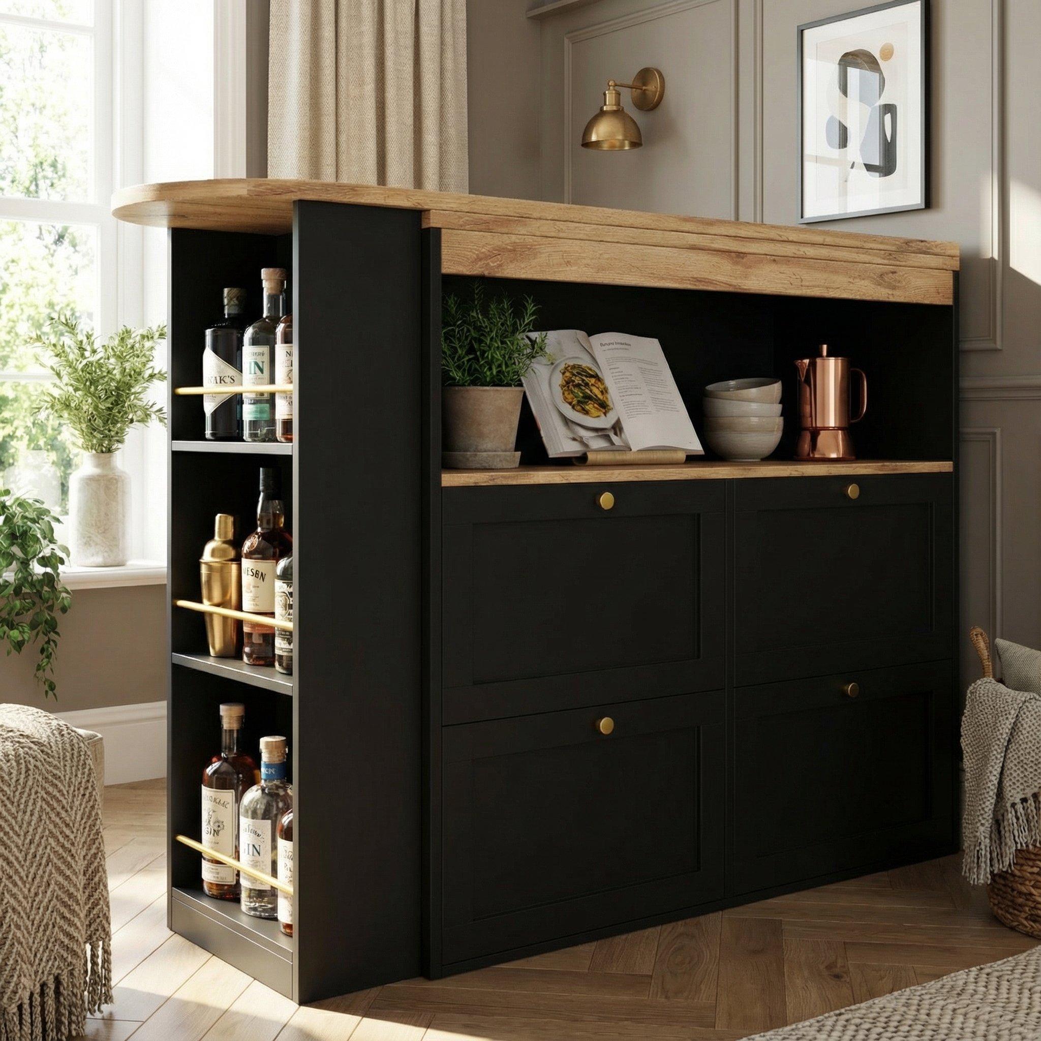 Black - Urban Meuble - Modern Black Utility Storage Cabinet - 4