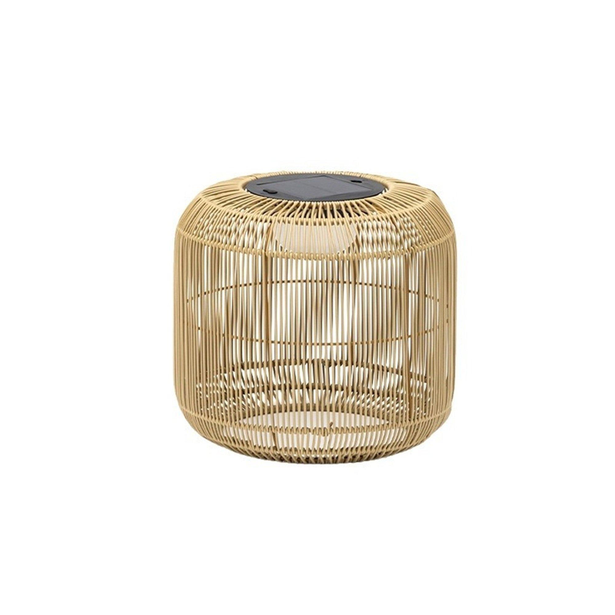 K Living  Rao Small Rattan Solar Rechargeable Lamp - Natural