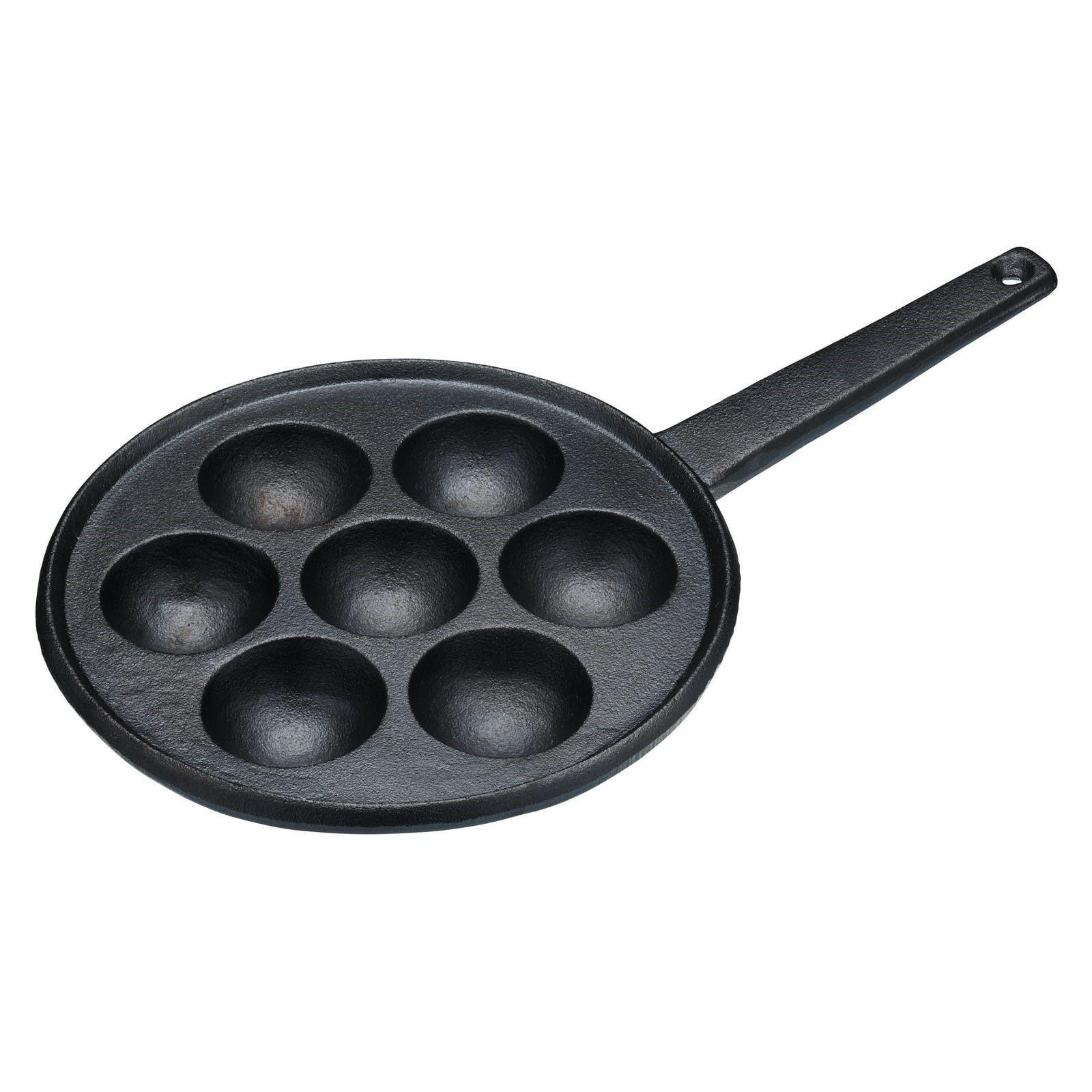 Black - KitchenCraft - Cast Iron Danish Pancake Pan