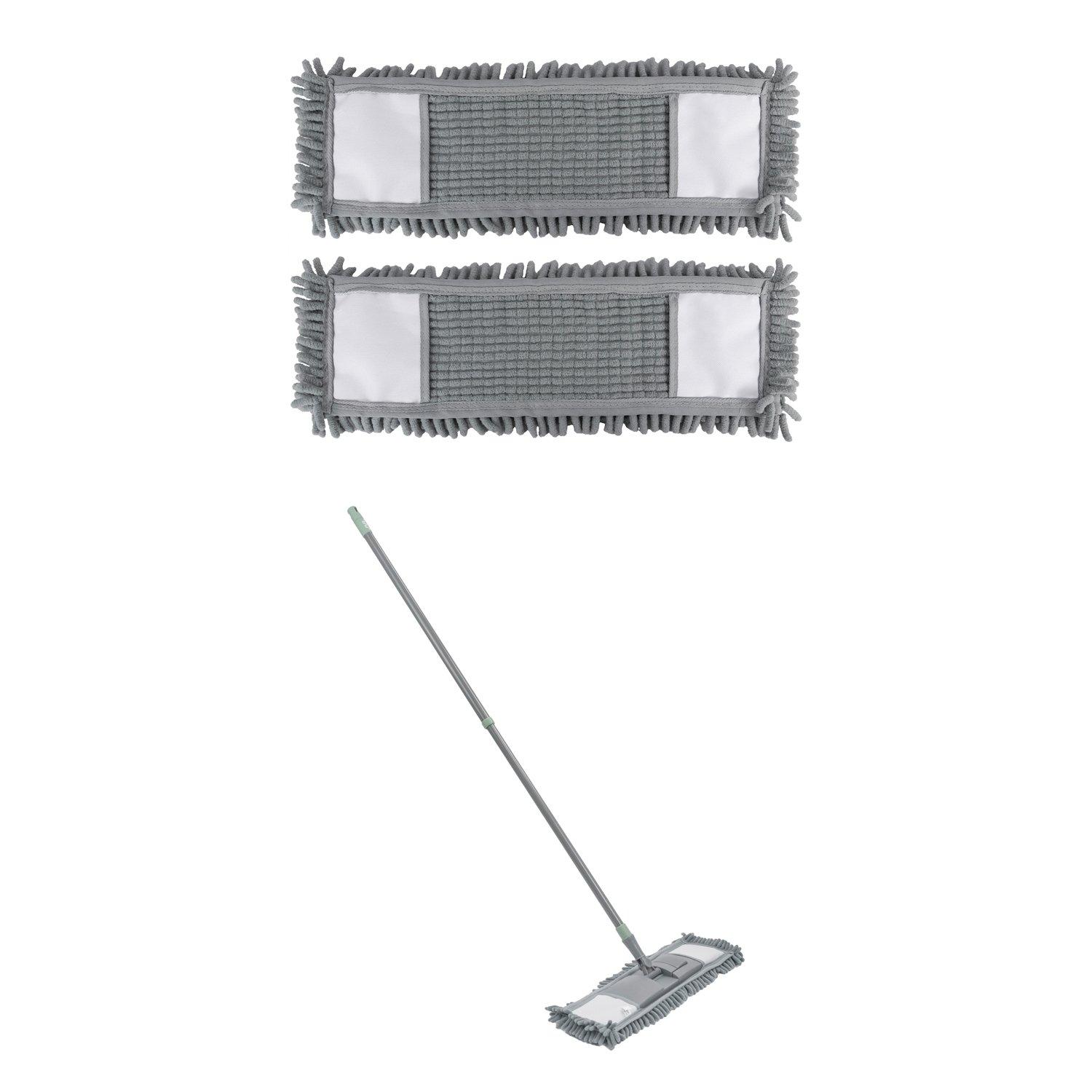 Grey - JVL - JVL Extendable Chenille Mop + 2 Replacement Heads - 1