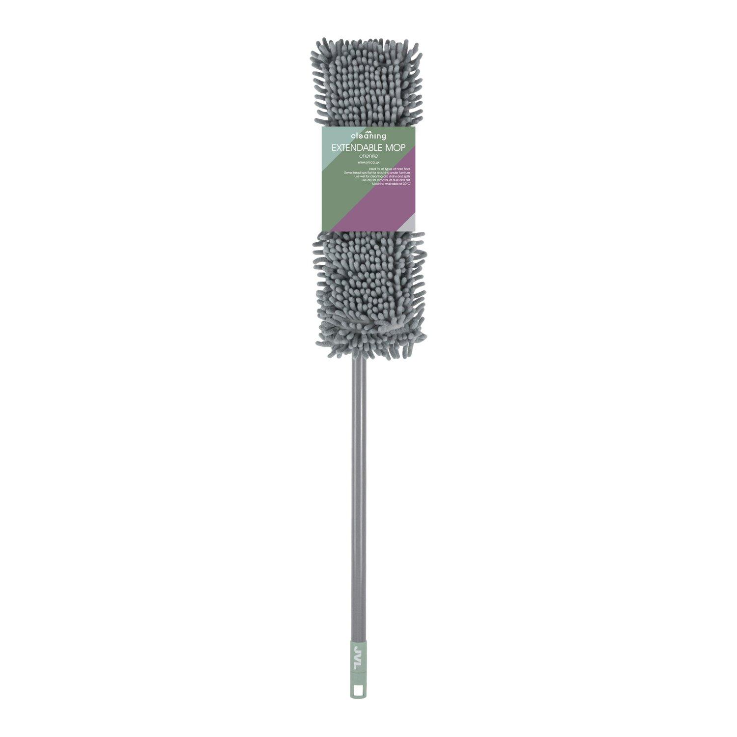 Grey - JVL - JVL Extendable Chenille Mop + 2 Replacement Heads - 6