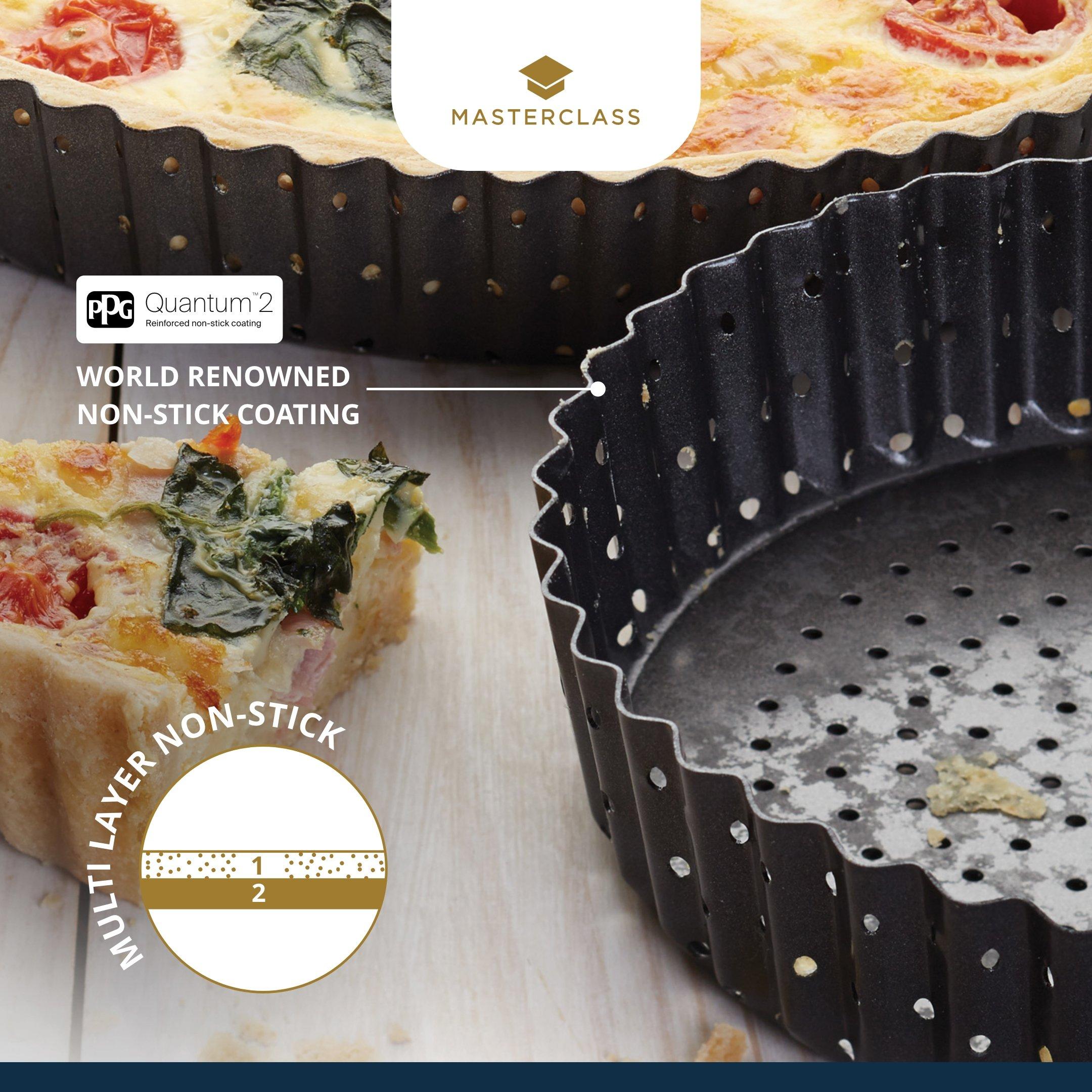 Black - MasterClass - MasterClass Non-stick Fluted Round Quiche Tin - 4