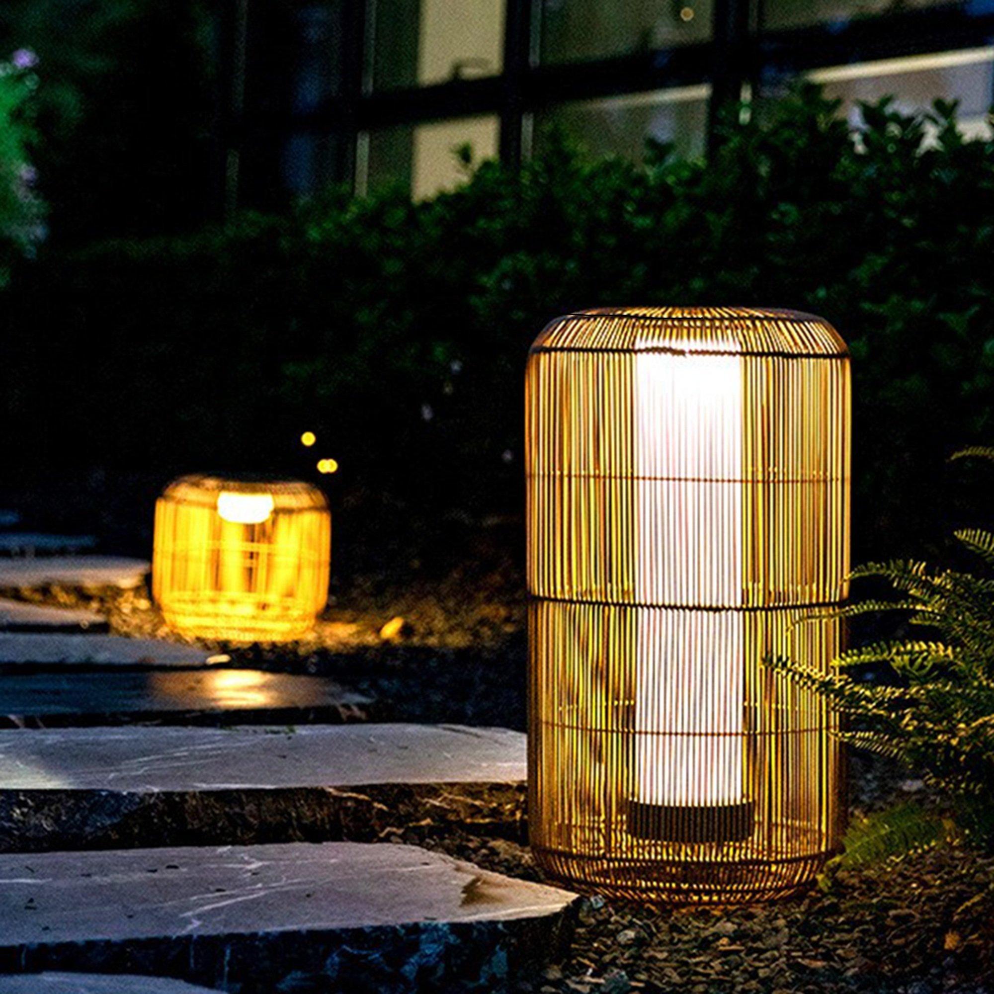 K Living Rao Large Rattan Solar Rechargeable Lamp | Sports Direct