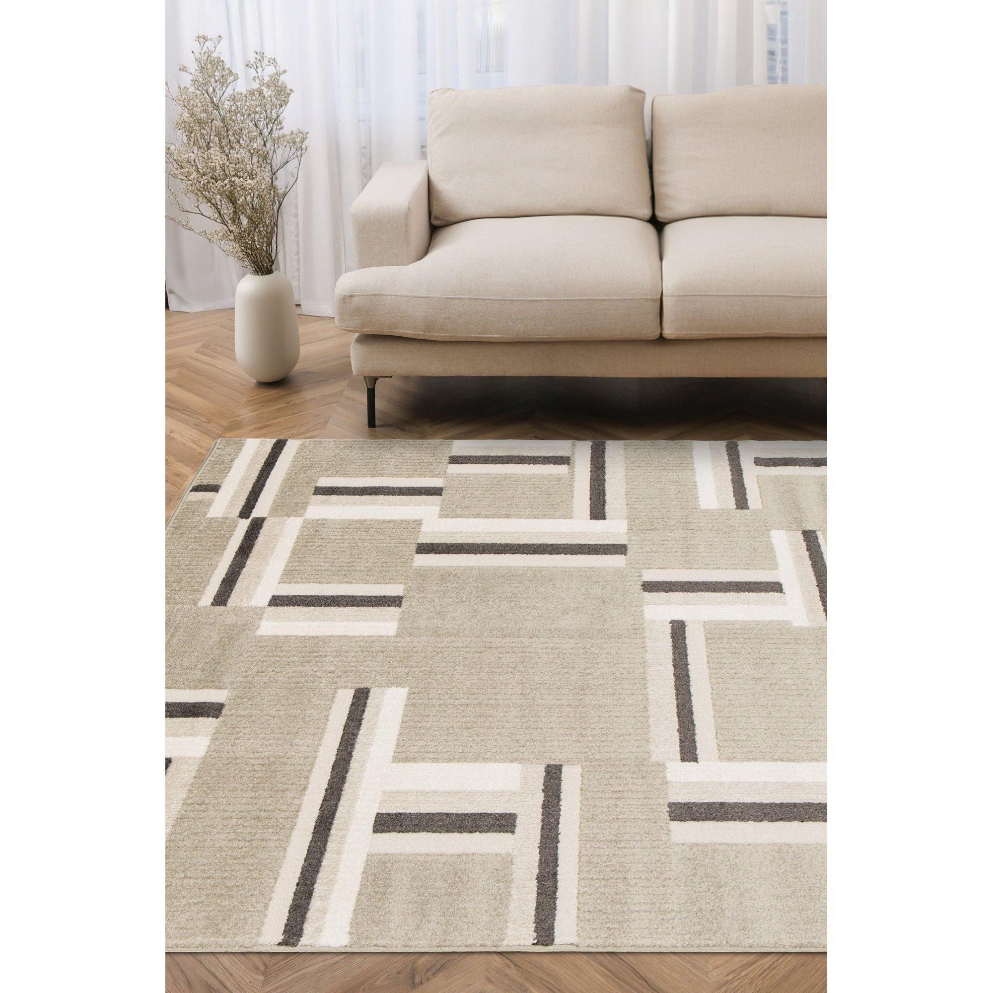 Beige - Homemaker - Turin Blocks Rug Beige - 1