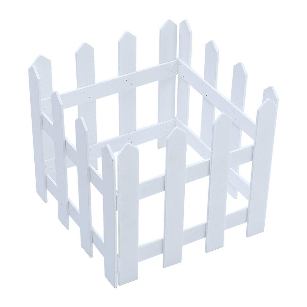 White - LIFE IDEAS - Wooden Tree Picket Fence Decoration - 4