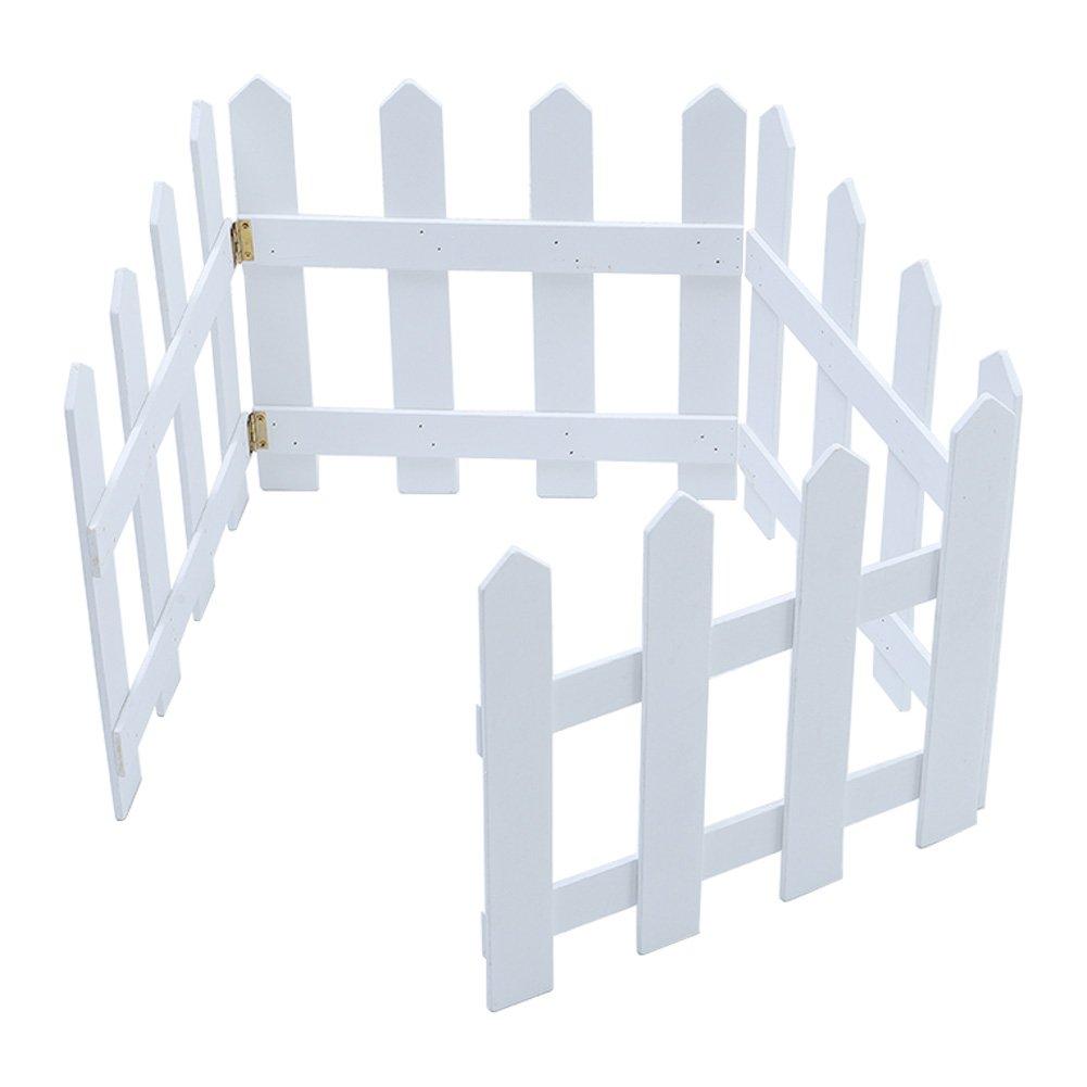 White - LIFE IDEAS - Wooden Tree Picket Fence Decoration - 5