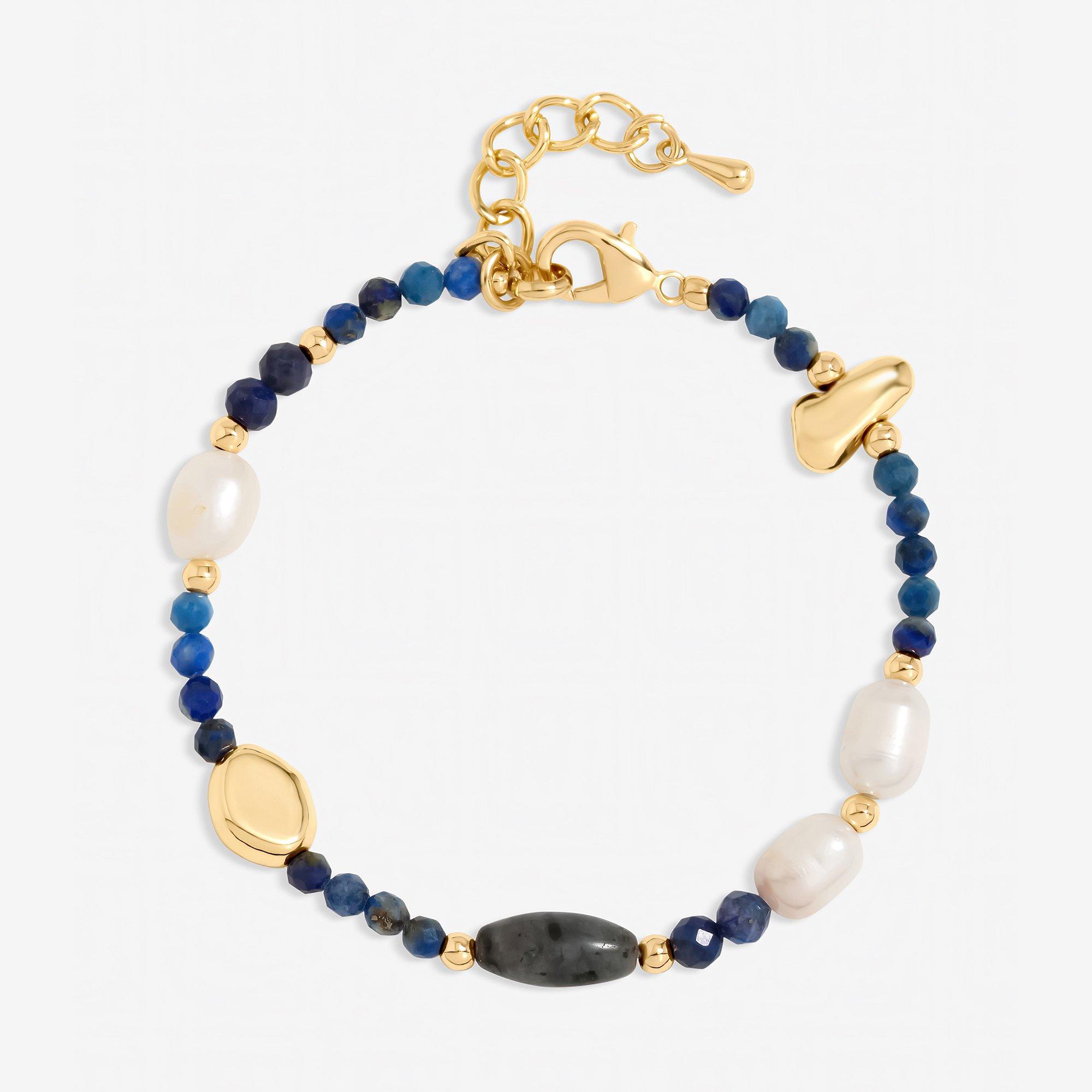 Silver - Jon Richard - Lapis and Pearl Beaded Bracelet