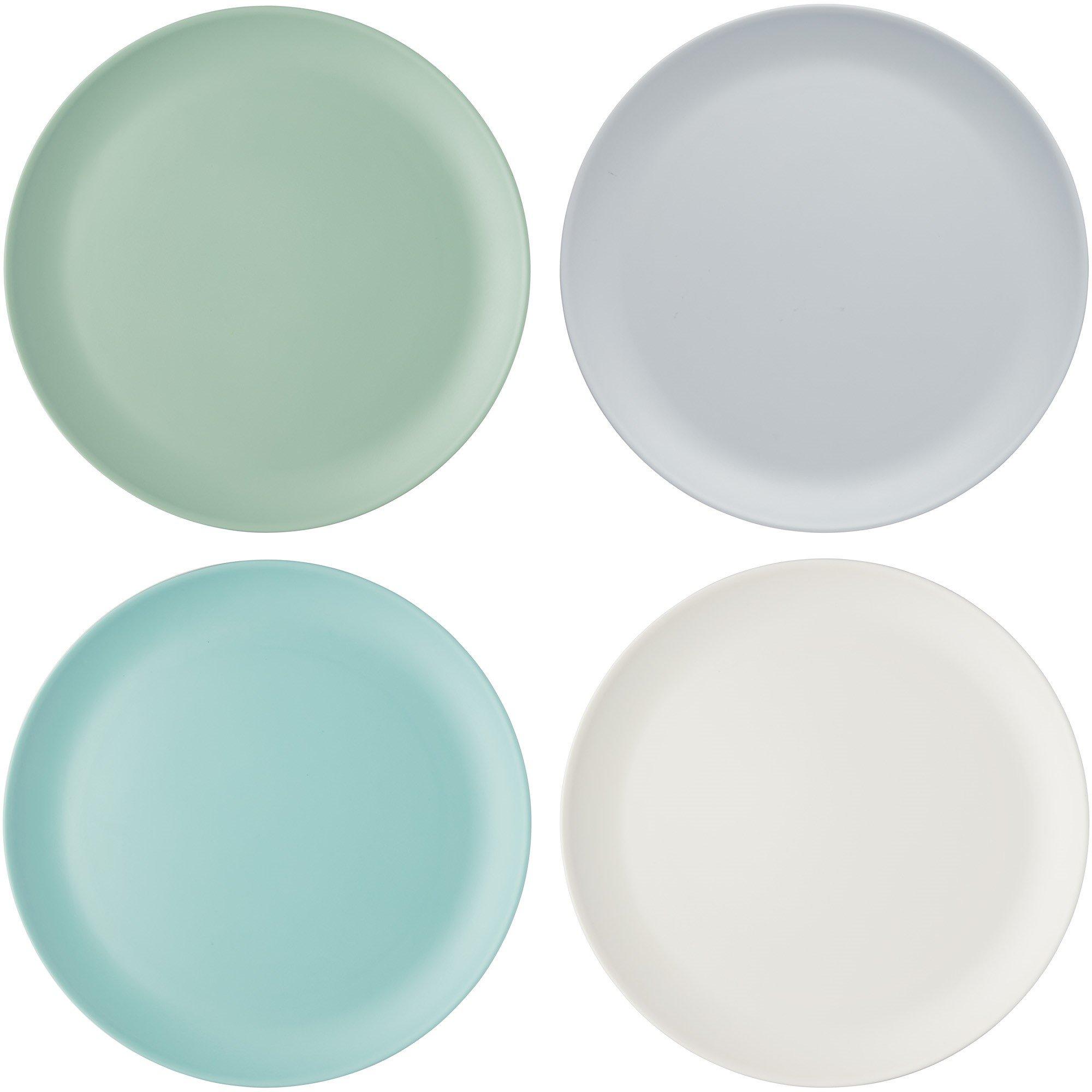 Kitchencraft  Colourworks Classics Extra-Large Melamine Plates - Mixed  of 4