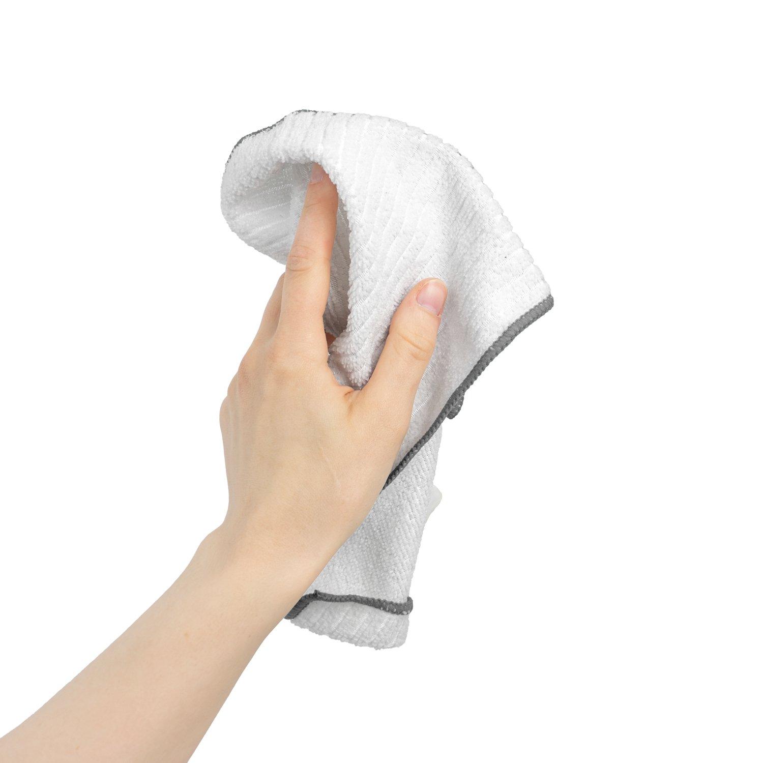 Grey - JVL - JVL Microfibre Cleaning Cloth - White/Grey - 3