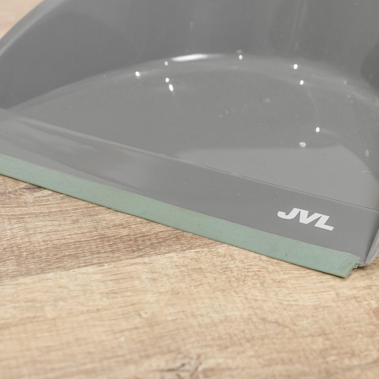 Grey - JVL - JVL Dustpan and Brush Set with Rubber Grip - Grey - 11