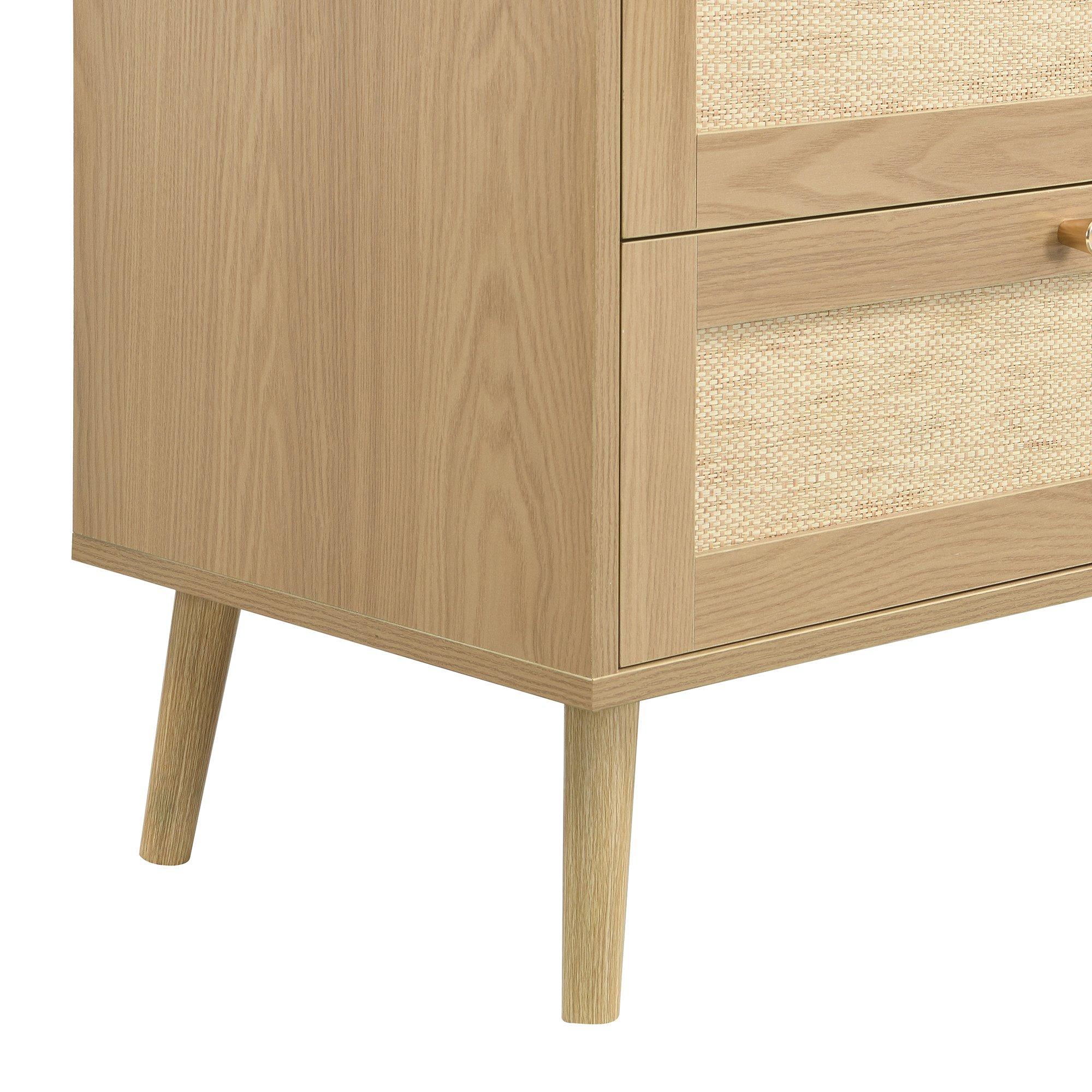 Natural Wood - Urban Meuble - Rattan-Effect 6-Drawer Storage Chest - 14