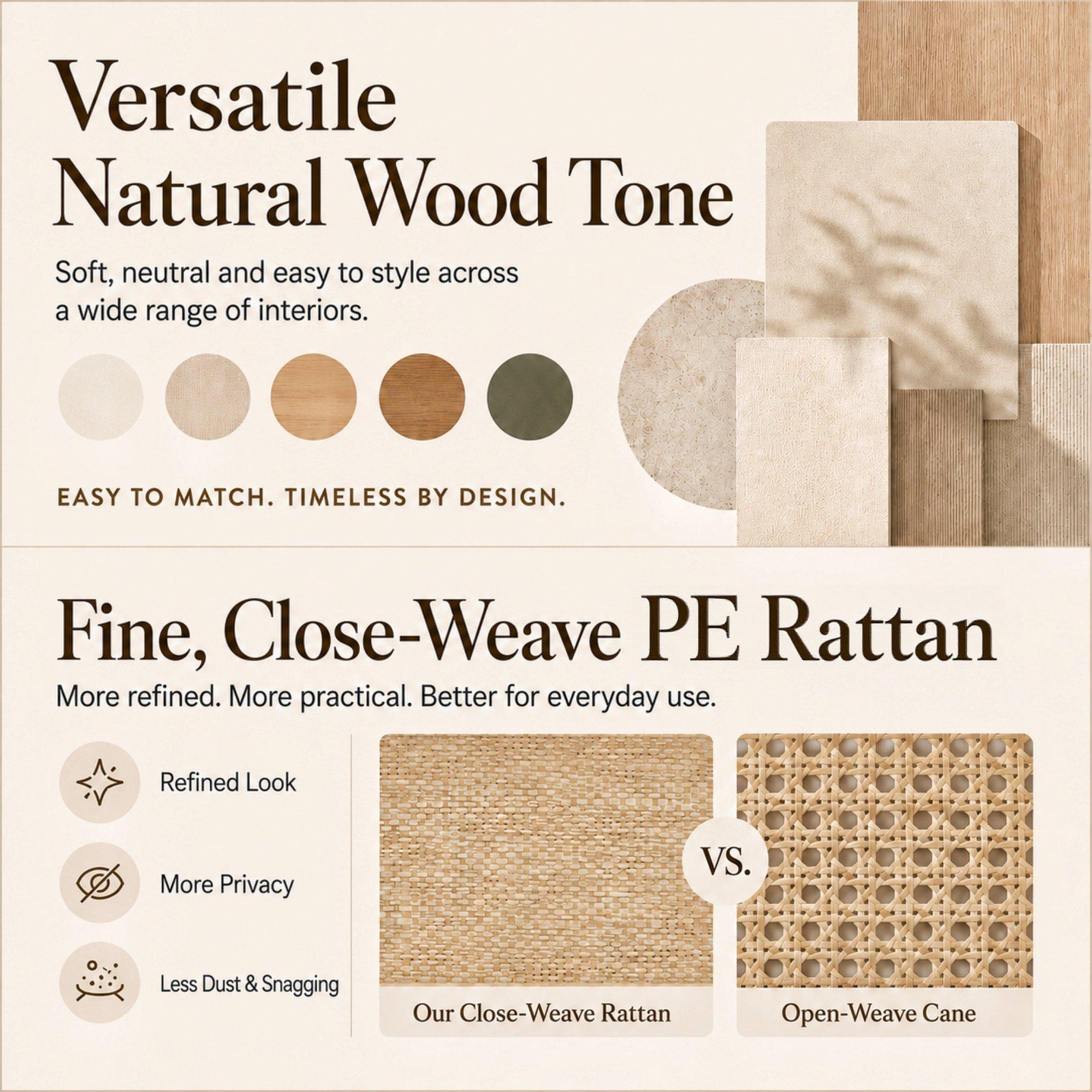 Natural Wood - Urban Meuble - Rattan-Effect 6-Drawer Storage Chest - 8
