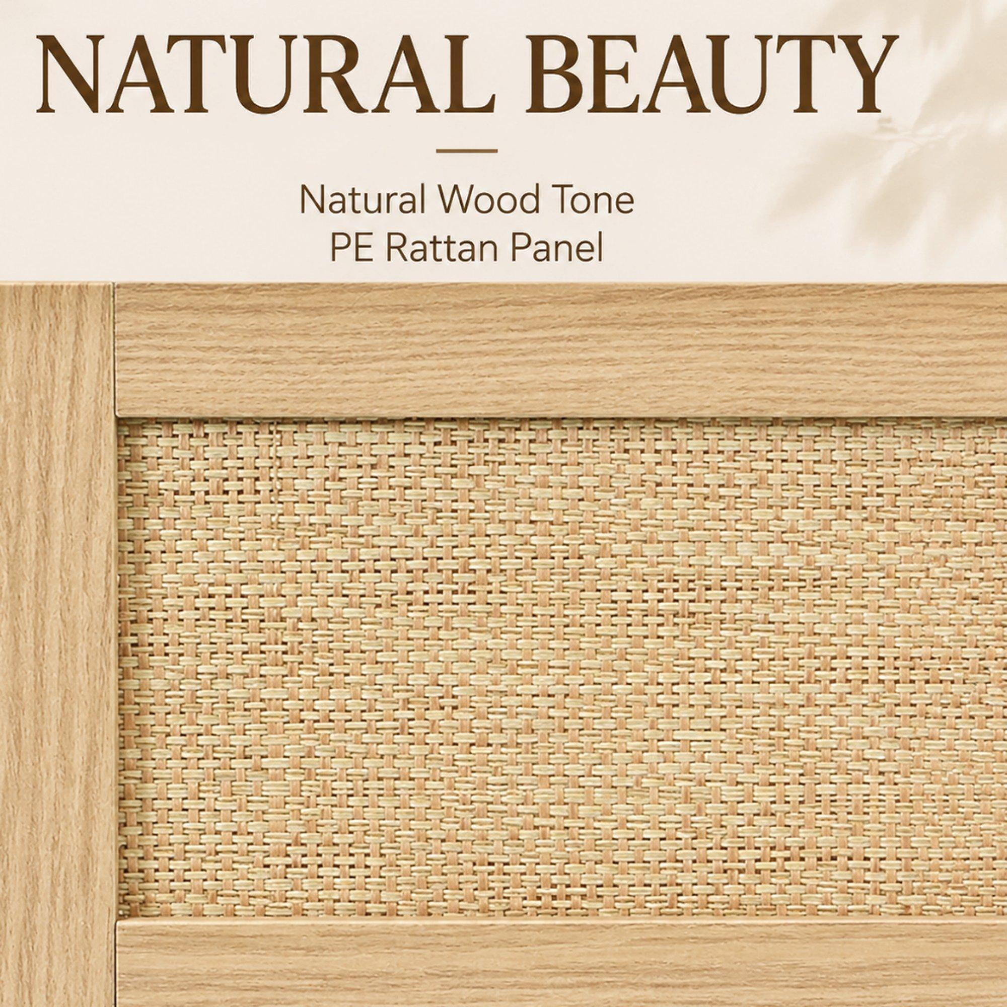 Natural Wood - Urban Meuble - Rattan-Effect 6-Drawer Storage Chest - 9