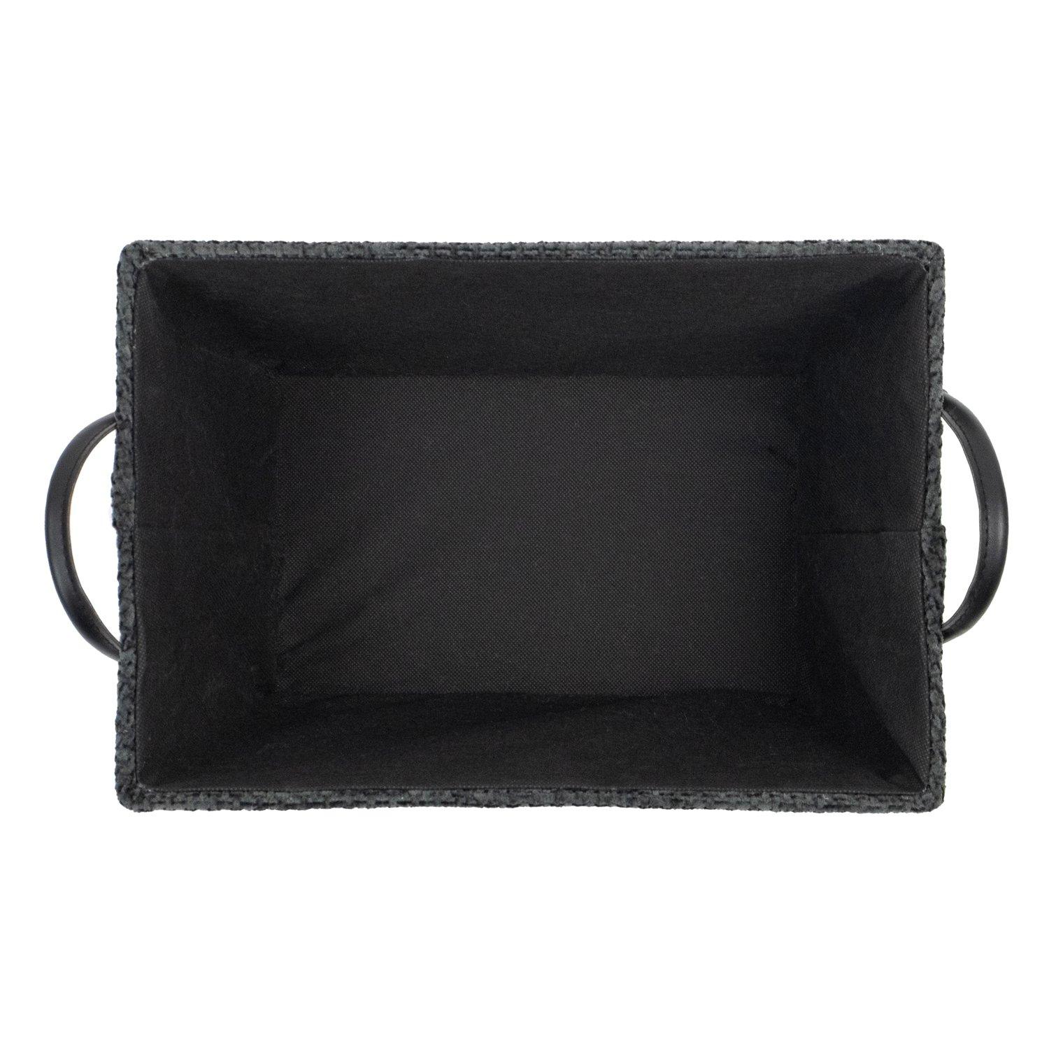 Black - JVL - Metro Rectangular Storage Basket with Handles - 2