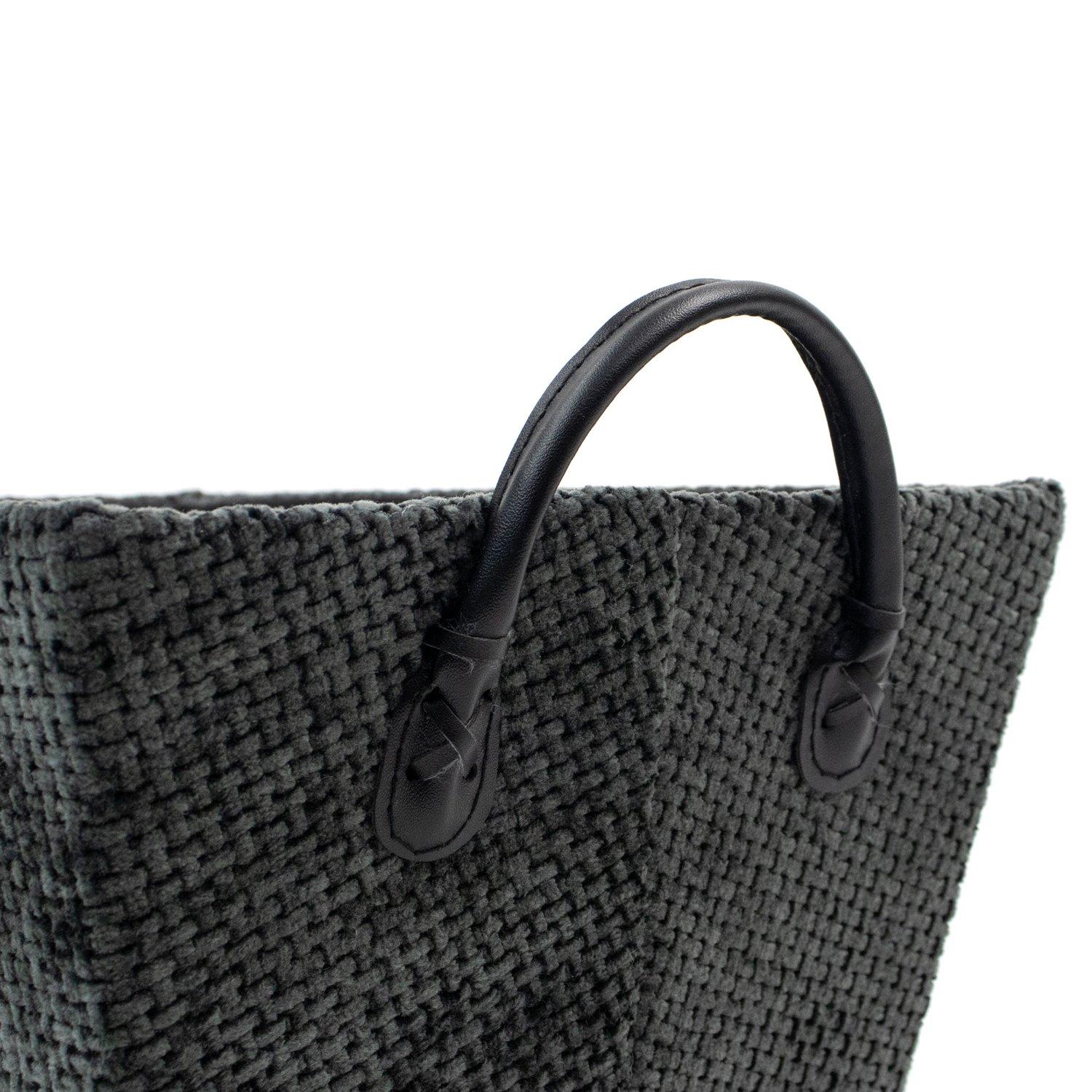 Black - JVL - Metro Rectangular Storage Basket with Handles - 3