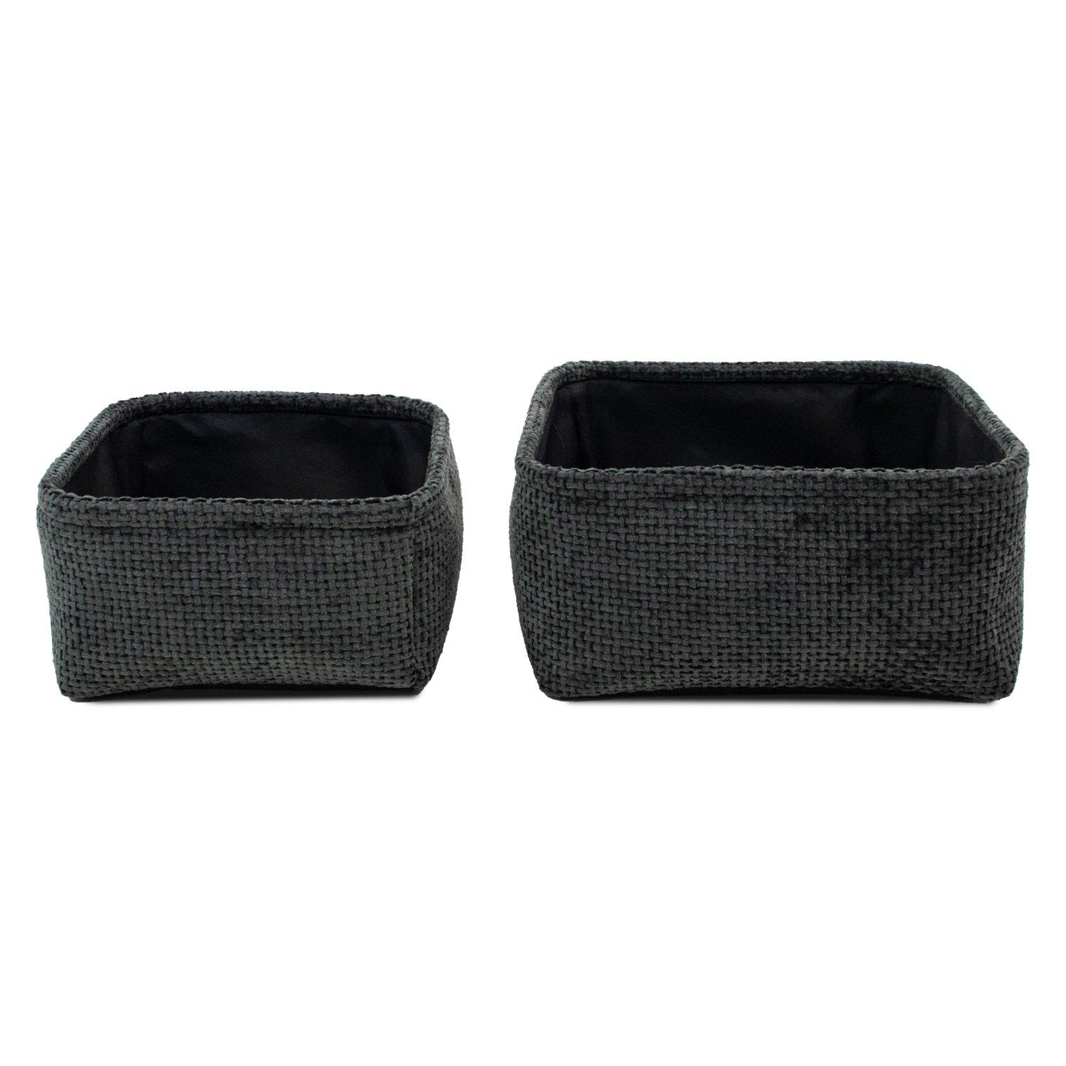Black - JVL - Metro Set of 2 Square Storage Baskets - 3