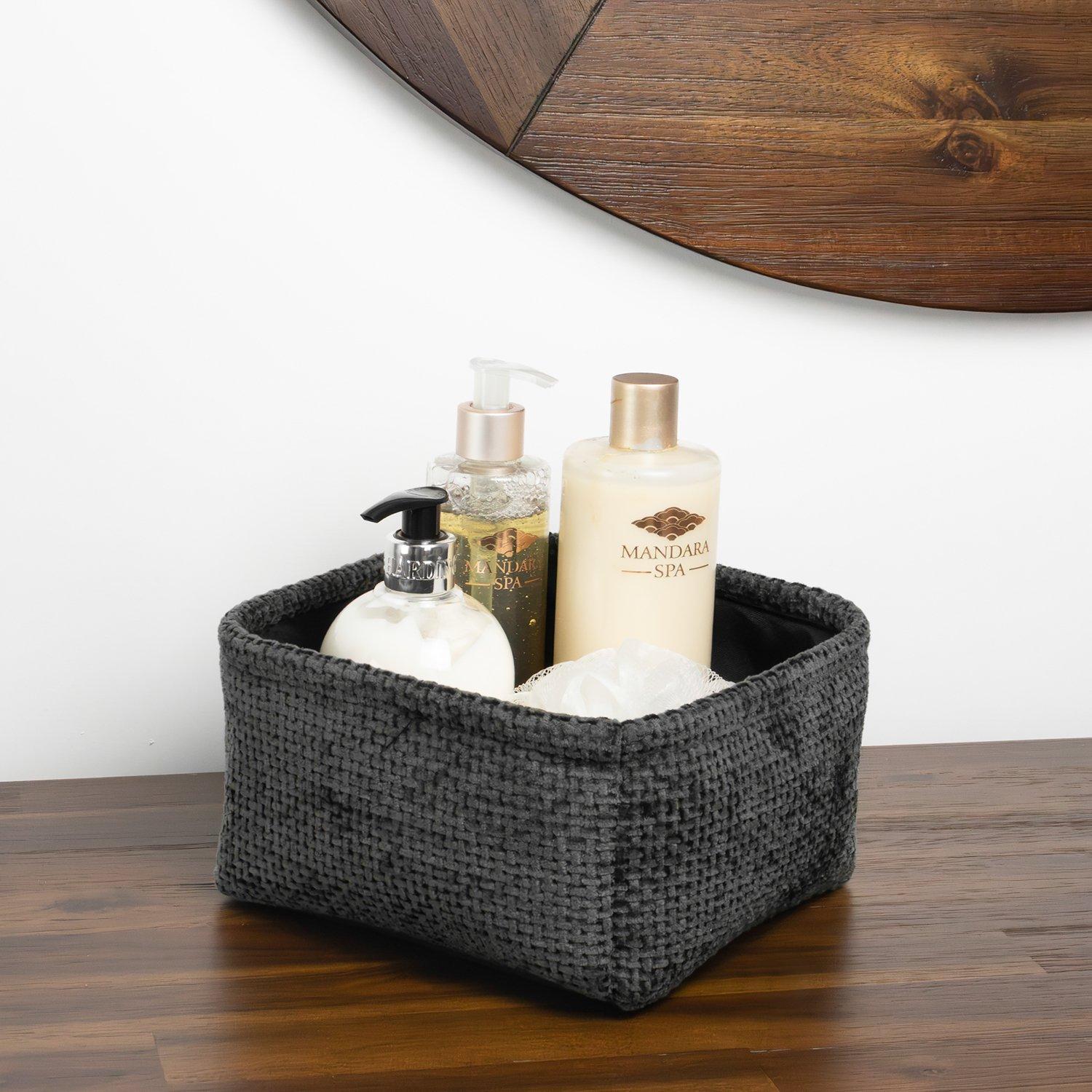 Black - JVL - Metro Set of 2 Square Storage Baskets - 7