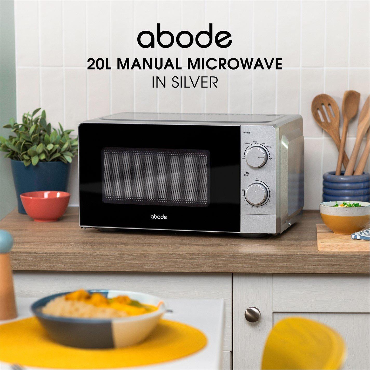 Silver - Abode - AMM2005S 20L Silver Manual Microwave - 4
