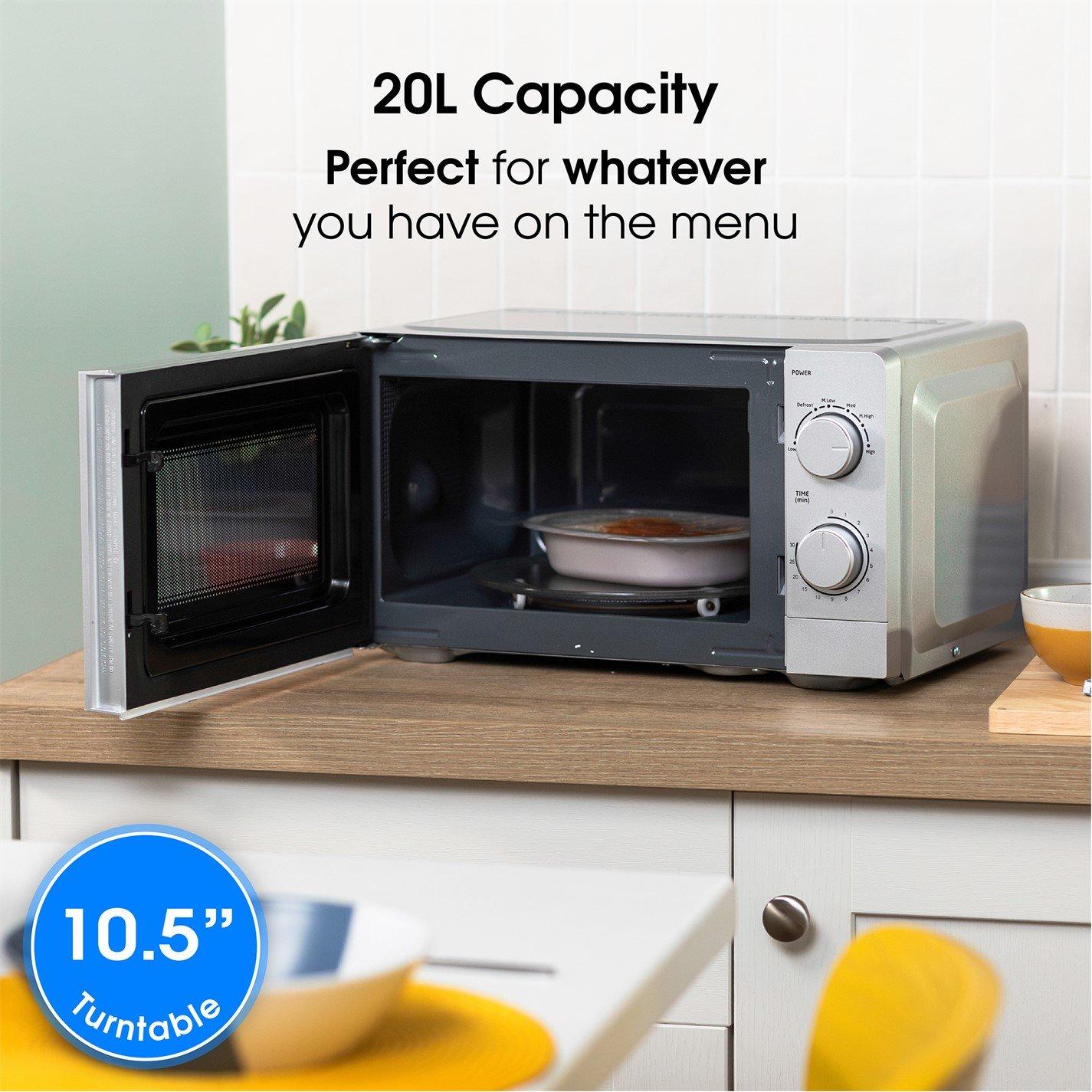 Silver - Abode - AMM2005S 20L Silver Manual Microwave - 6