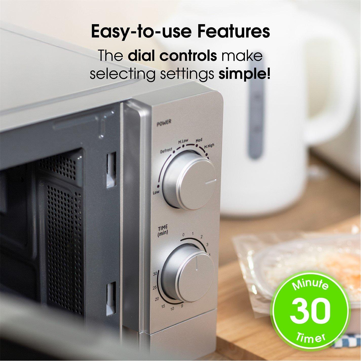 Silver - Abode - AMM2005S 20L Silver Manual Microwave - 9