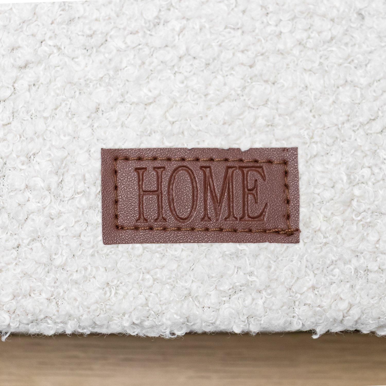 White - JVL - Shiro Boucle Fabric Cube Foldable Organiser - 12