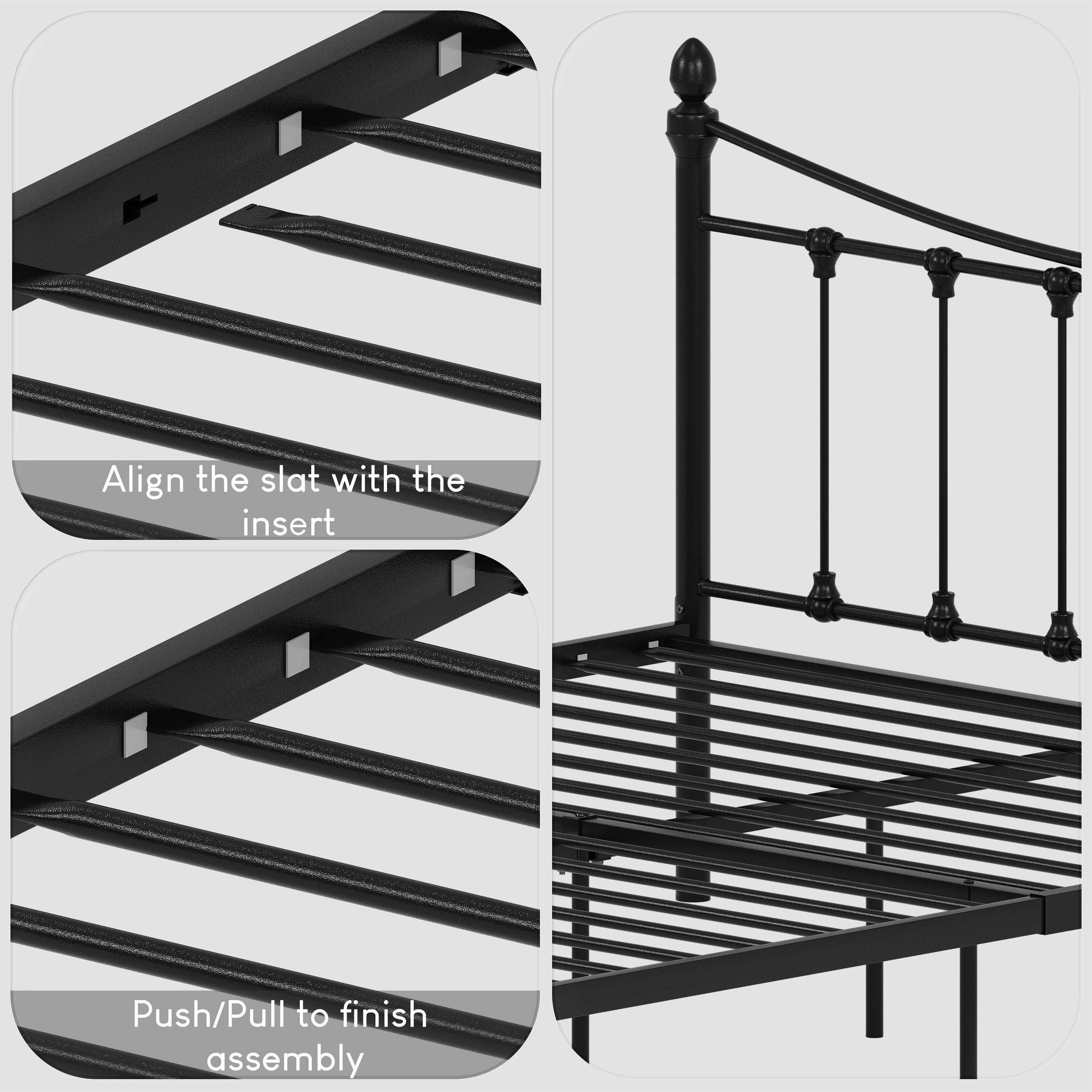 Black - Lassic - Vida Designs Paris King Size Metal Bed - 5