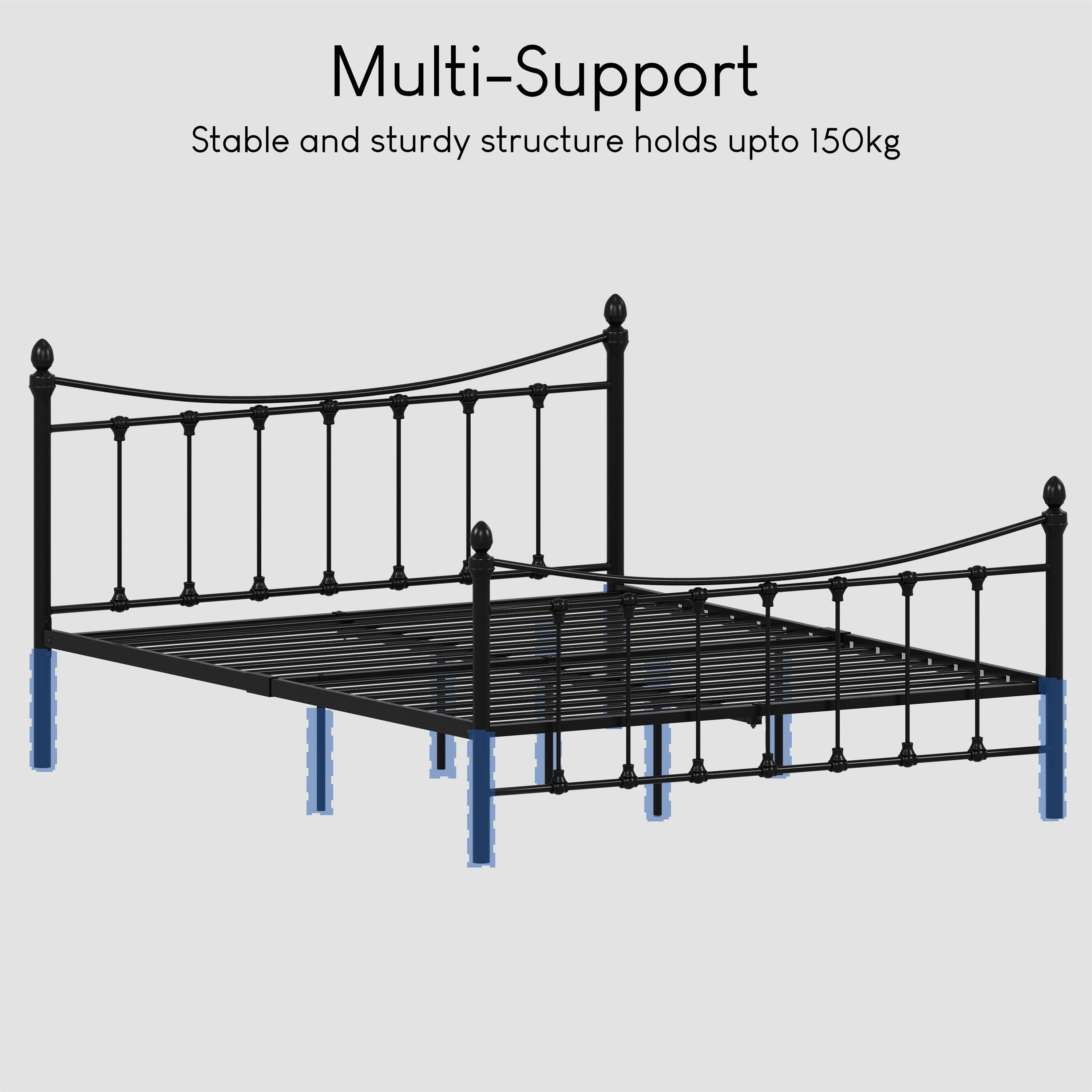 Black - Lassic - Vida Designs Paris King Size Metal Bed - 7