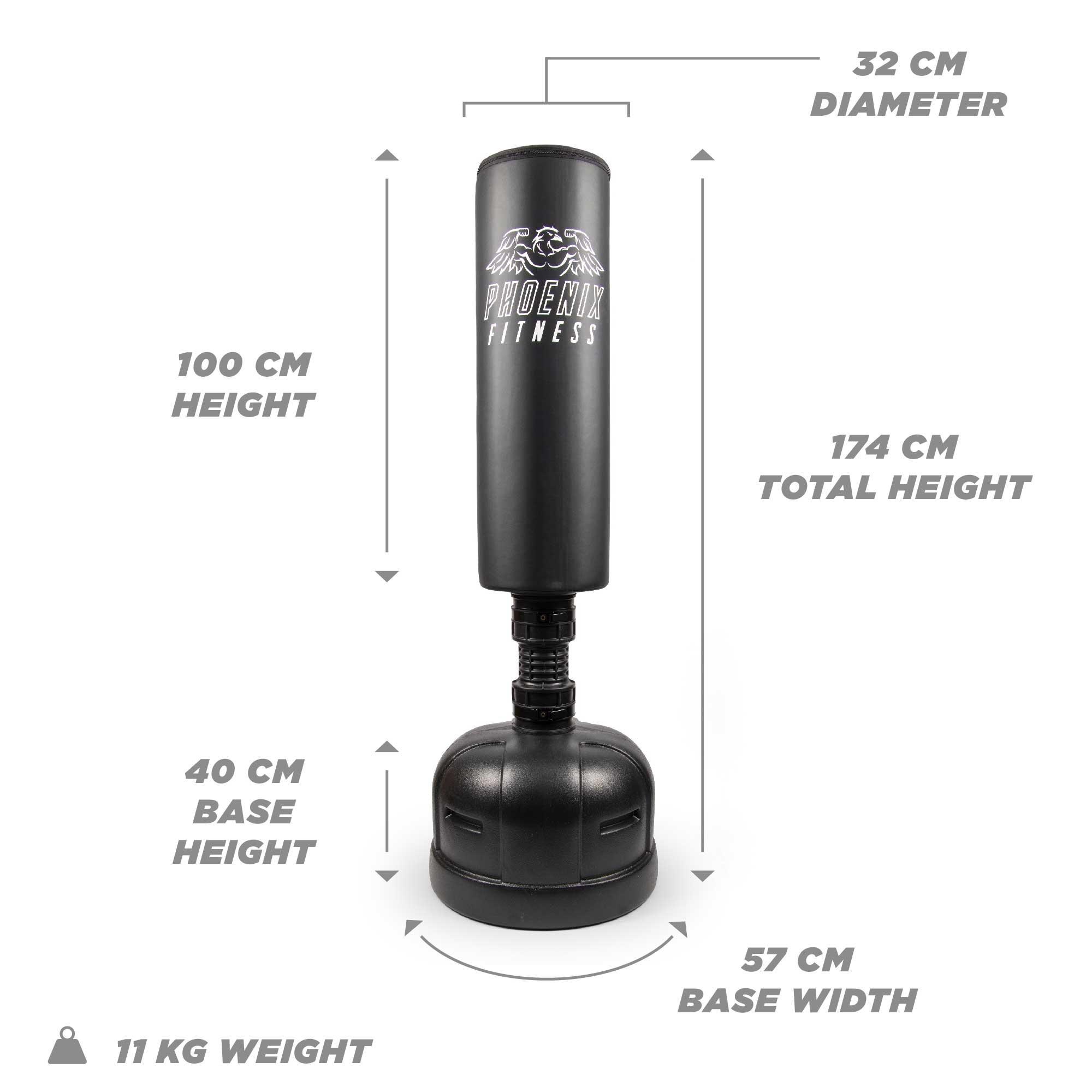 Black - Phoenix Fitness - Freestanding Punch Bag - 2