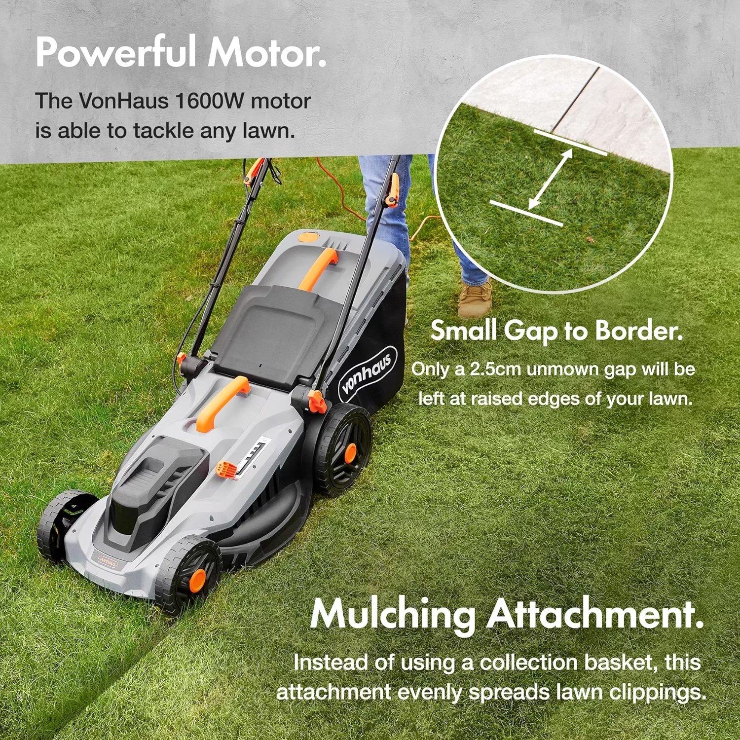 Grey - VonHaus - Electric Lawn Mower 1800W - 2