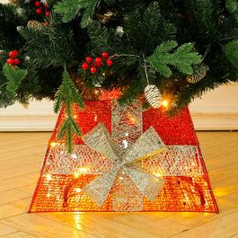 LIFE IDEAS Square Tree Collar Basket with Bow
