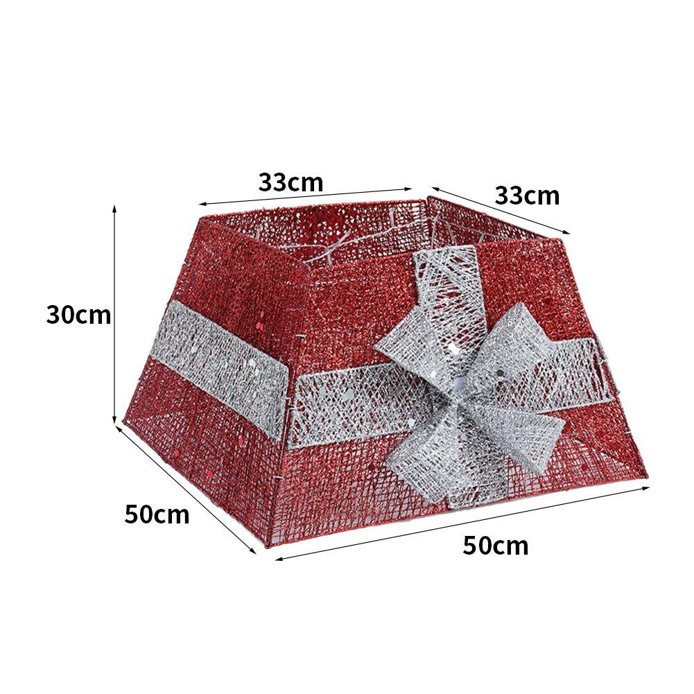 Red - LIFE IDEAS - Square Tree Collar Basket with Bow - 8