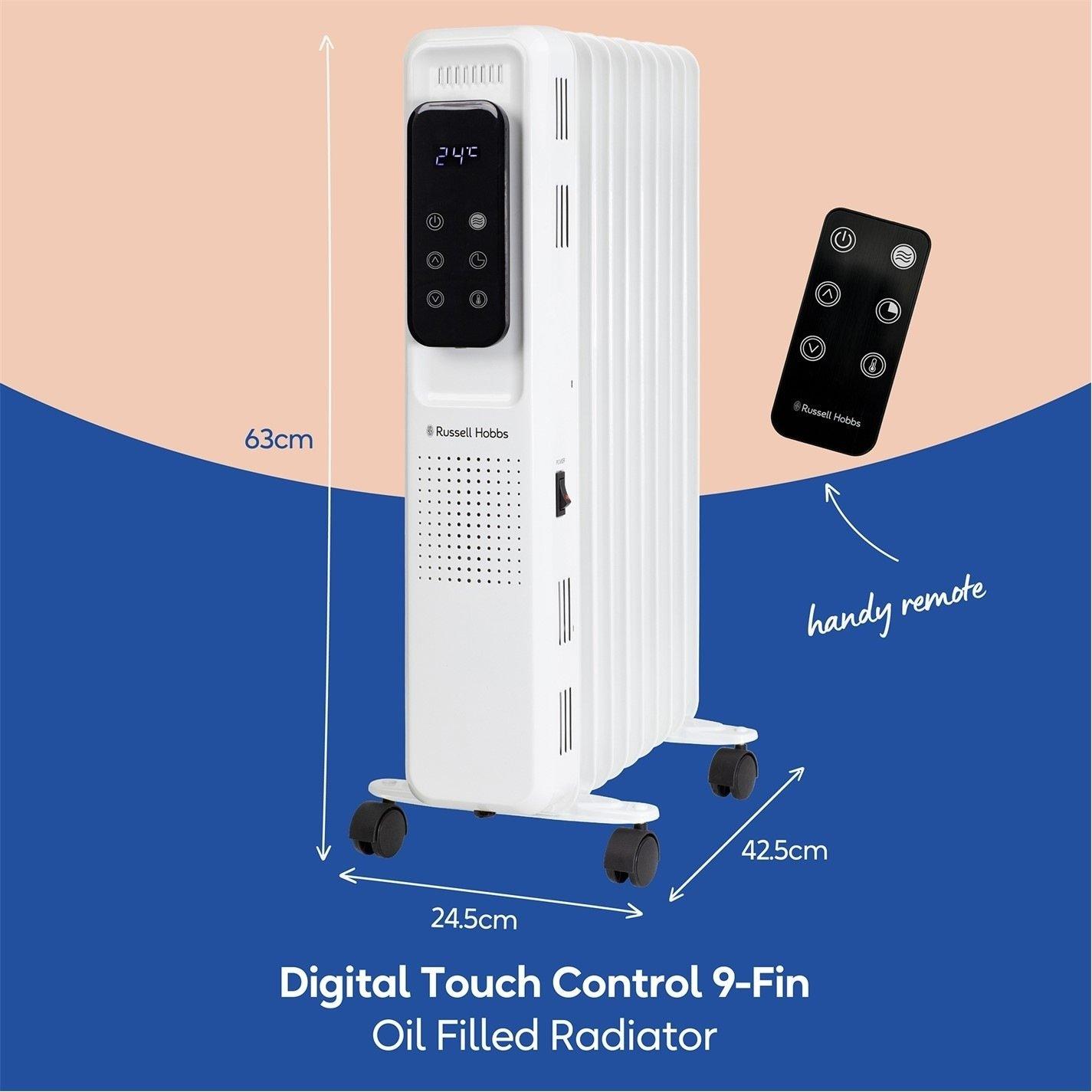 White - Russell Hobbs - Russell Hobbs RHOFR2009-D Oil Filled Radiator - 2