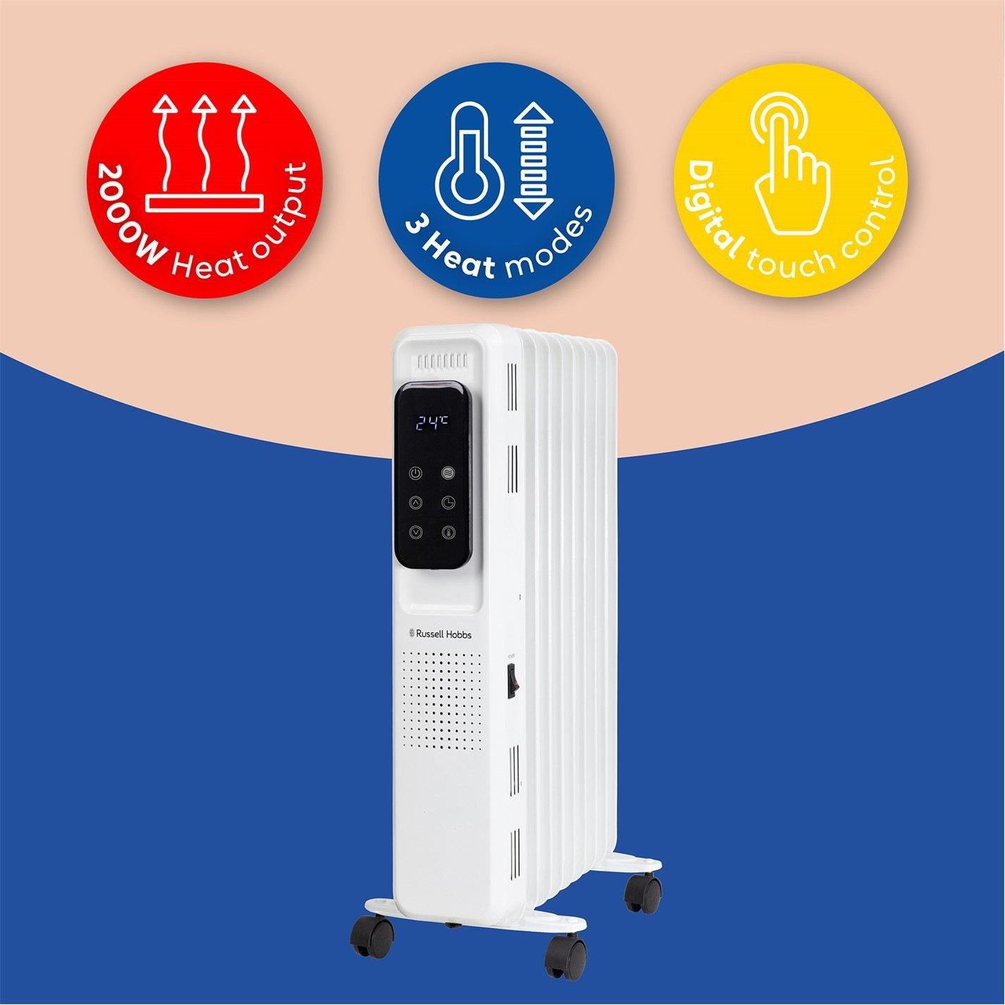 White - Russell Hobbs - Russell Hobbs RHOFR2009-D Oil Filled Radiator - 3