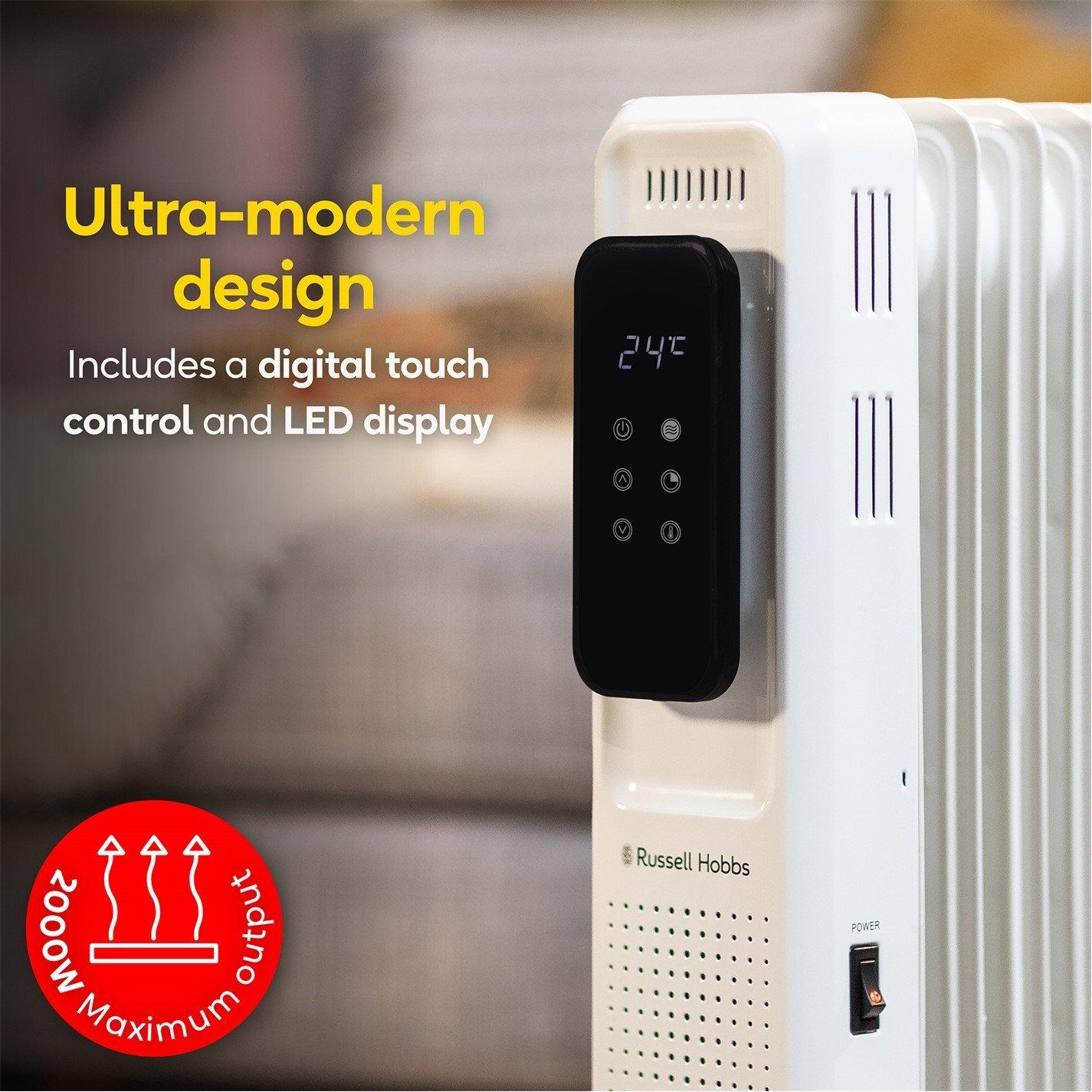 White - Russell Hobbs - Russell Hobbs RHOFR2009-D Oil Filled Radiator - 5