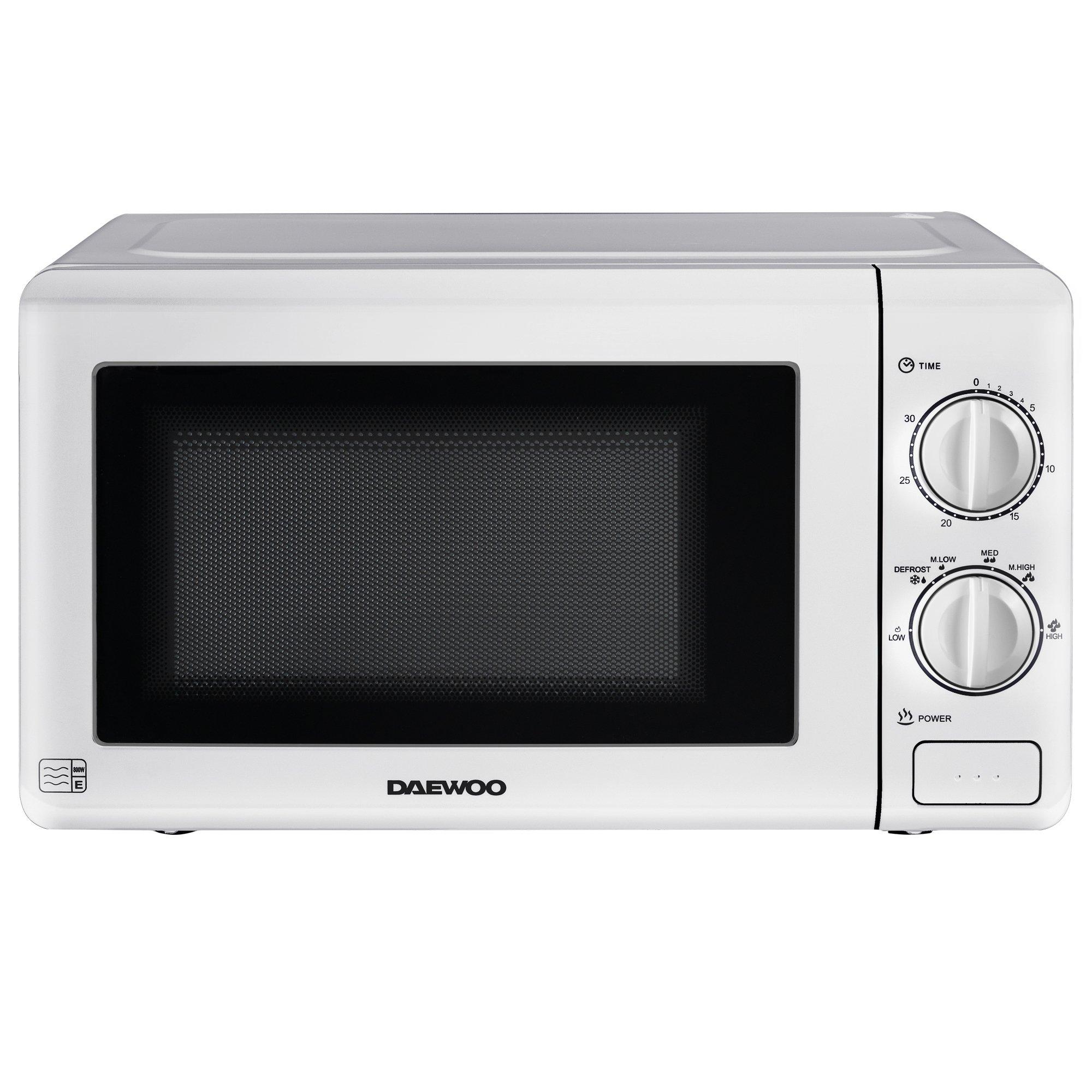 White - Daewoo Electricals - 20L White Manual 800W Microwave - 1