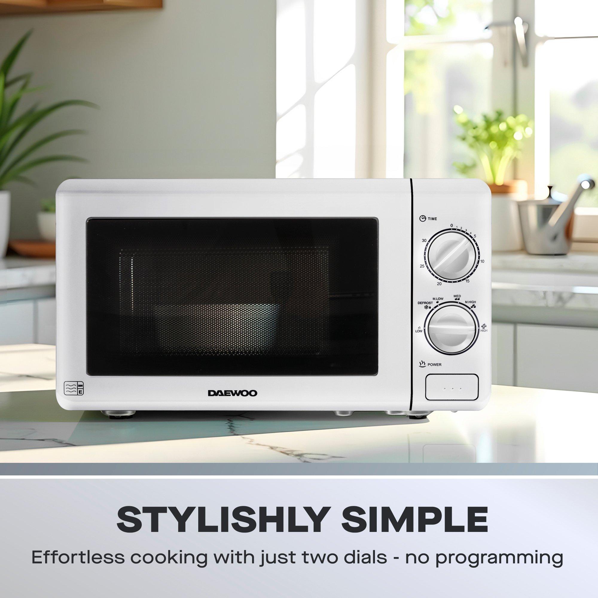 White - Daewoo Electricals - 20L White Manual 800W Microwave - 3