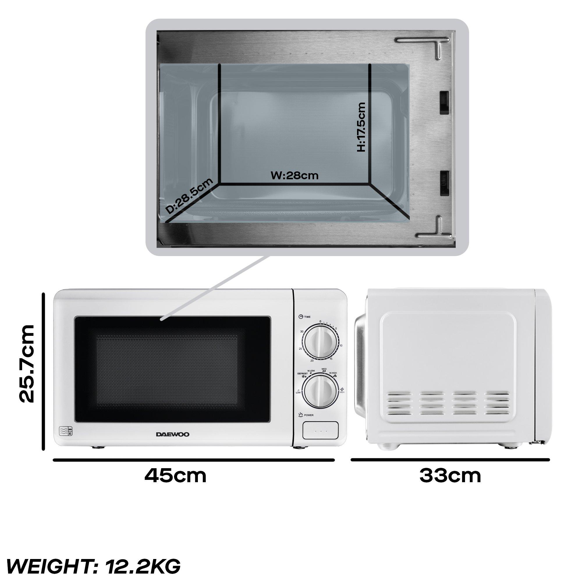 White - Daewoo Electricals - 20L White Manual 800W Microwave - 5