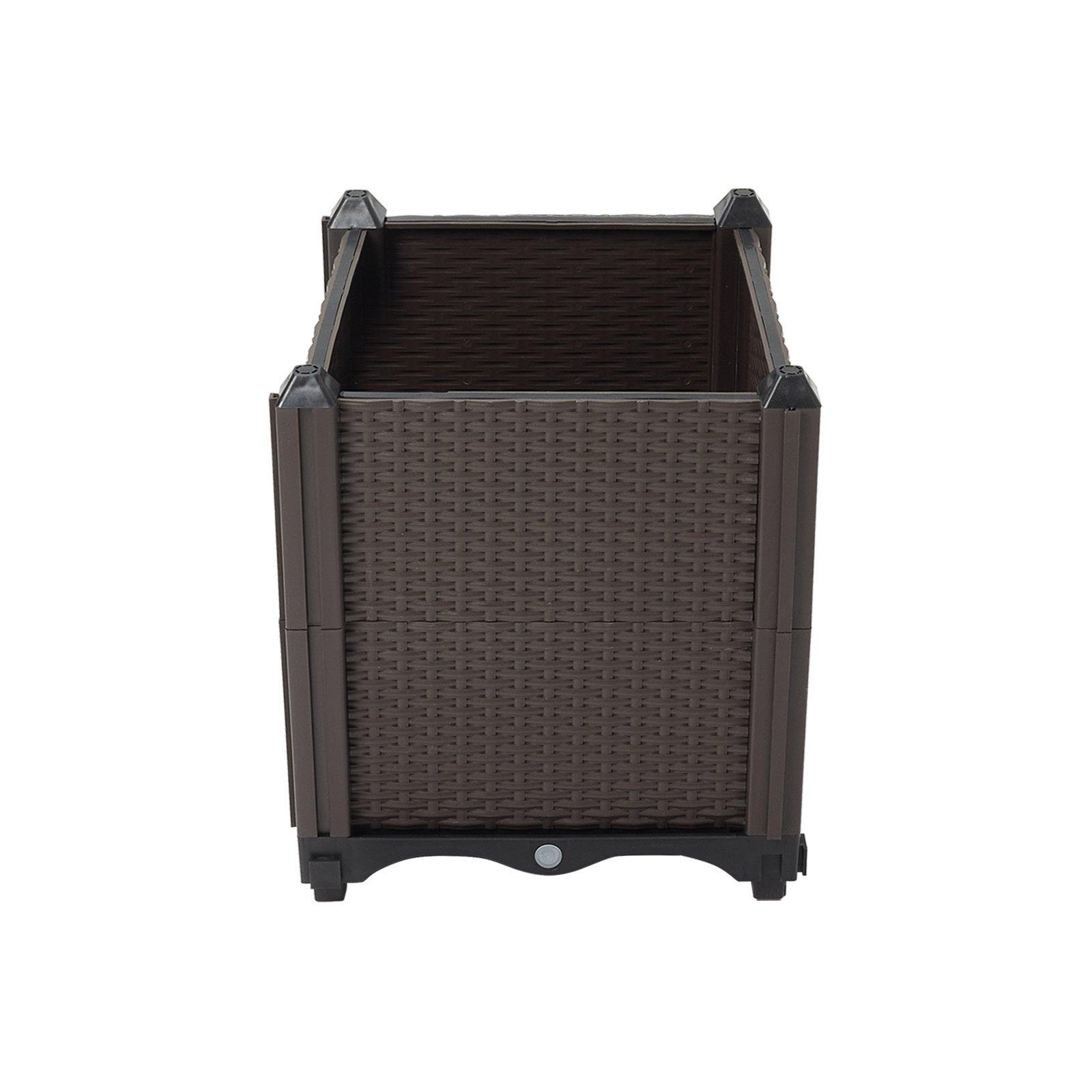 Brown - LIFE IDEAS - Plastic Raised Garden Bed Planter Box - 5