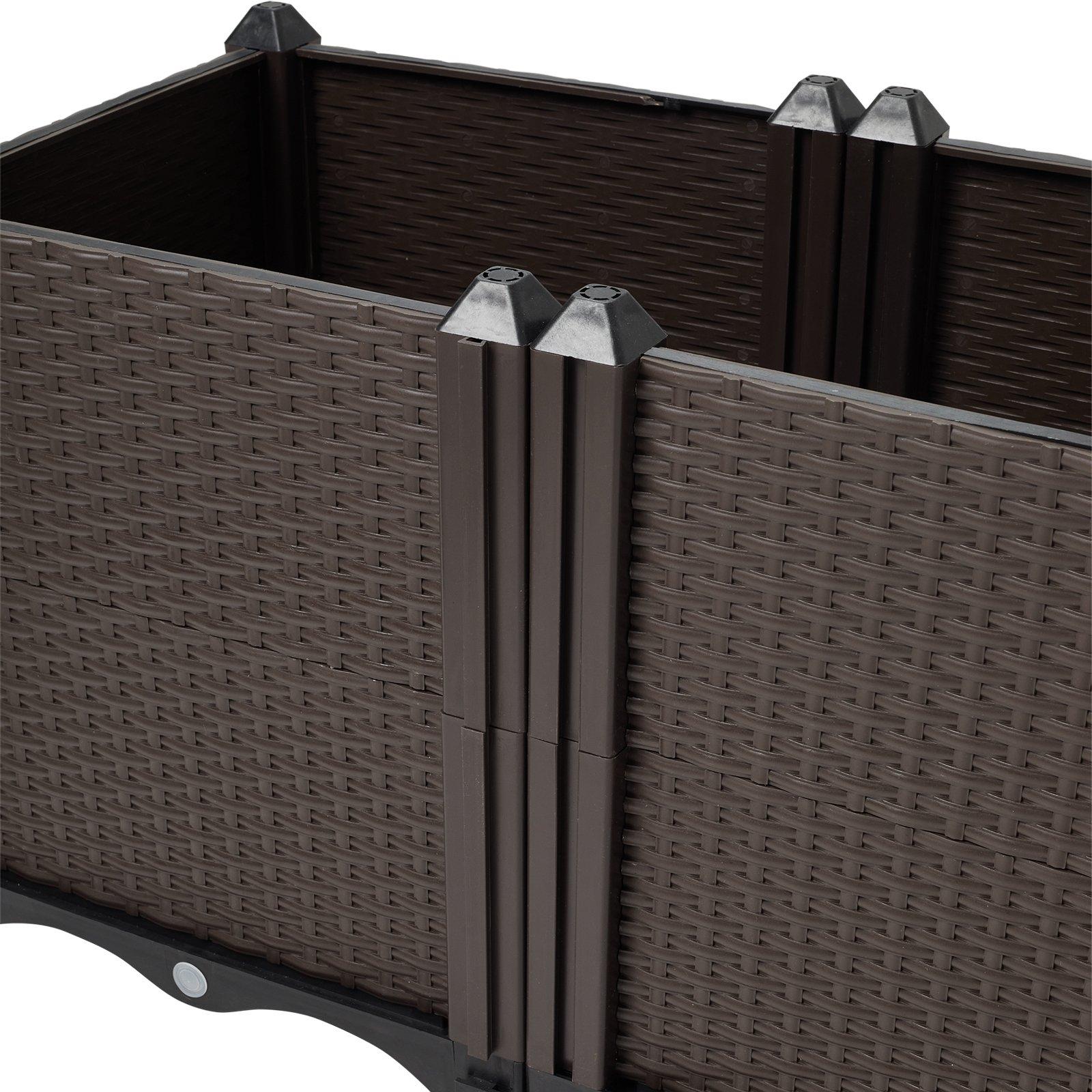 Brown - LIFE IDEAS - Plastic Raised Garden Bed Planter Box - 8