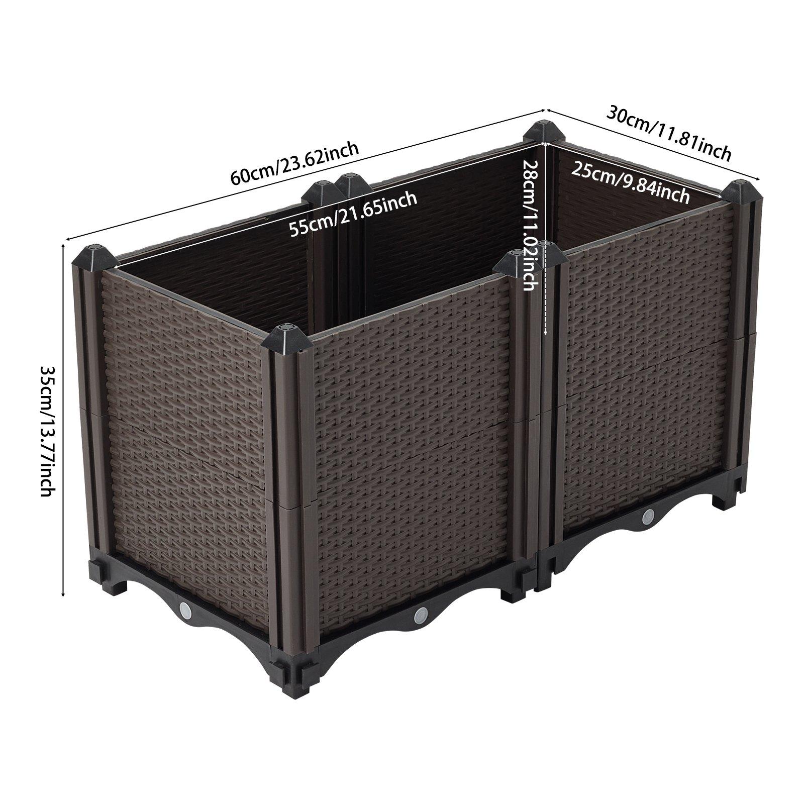 Brown - LIFE IDEAS - Plastic Raised Garden Bed Planter Box - 10