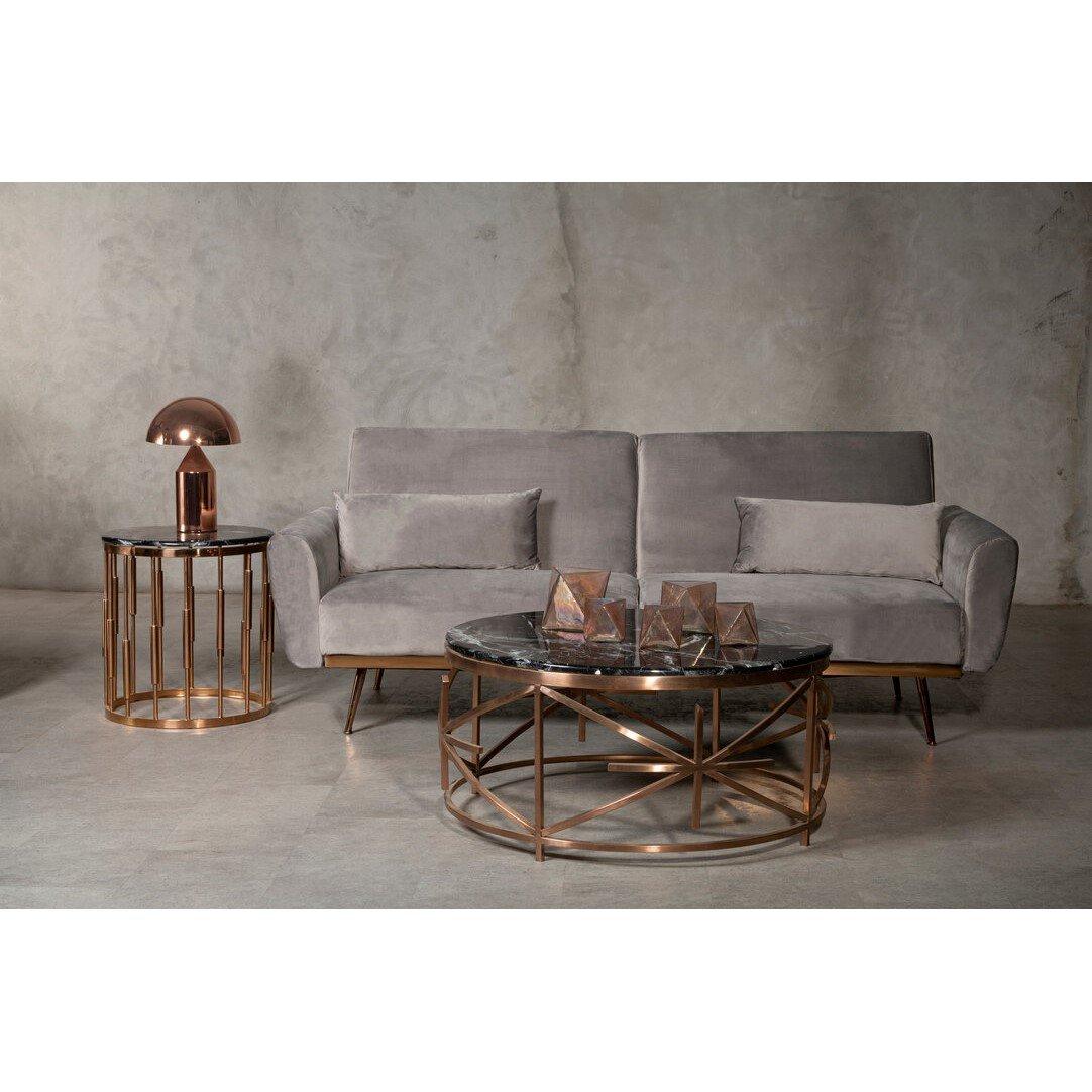 Interiors By Premier  Alvaro Round Copper Finish Side Table - Gold