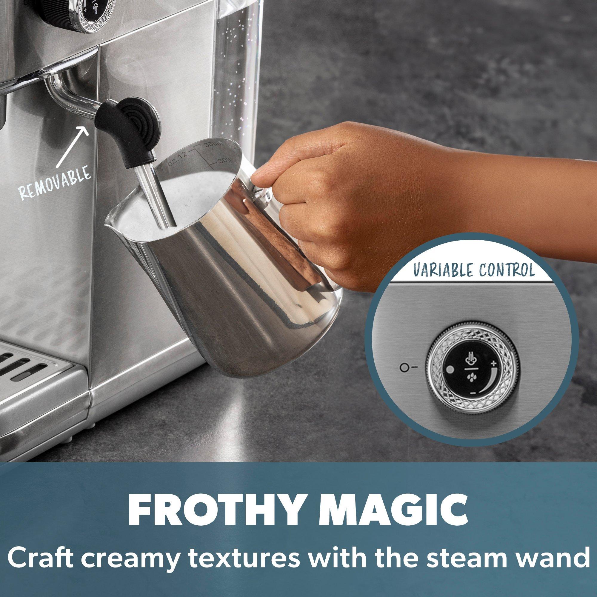 Silver - Daewoo Electricals - 20 BAR DIGITAL COMPACT ESPRESSO COFFEE MAKER - 3